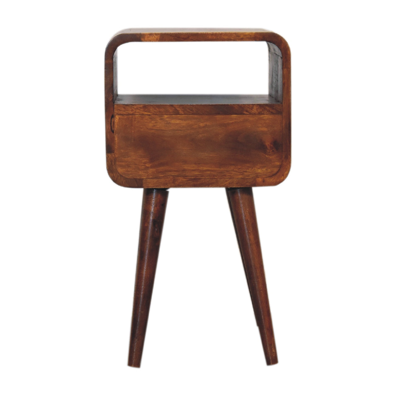 Mini Chestnut Curve Open Bedside Table