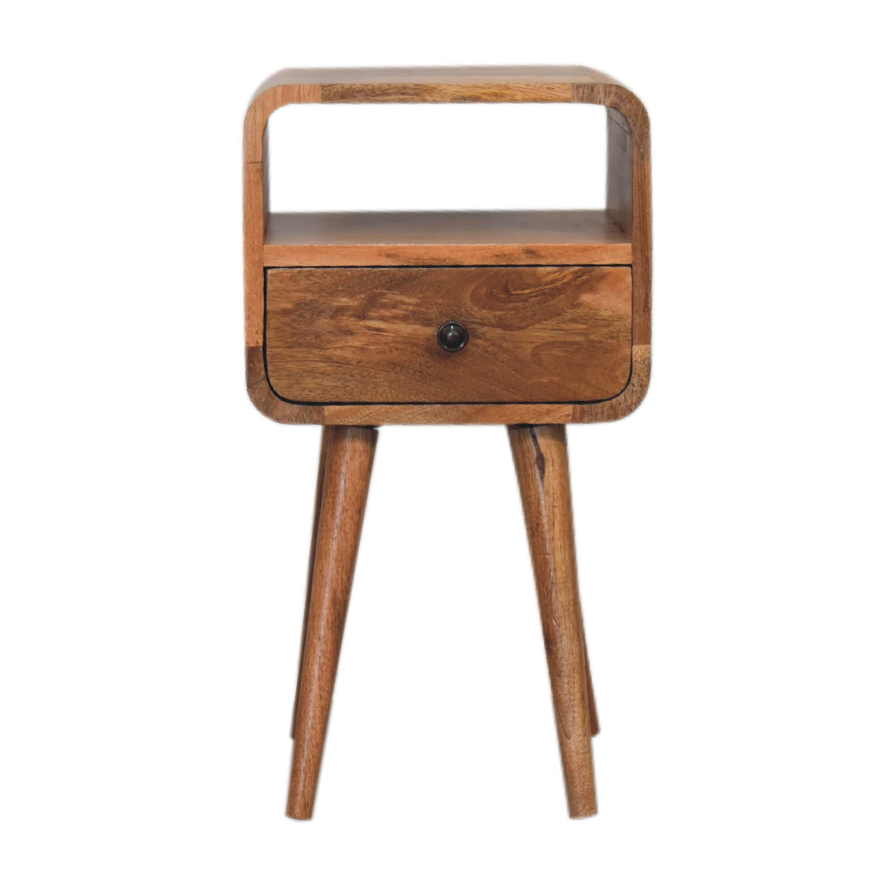 Mini Oak-ish Curve Open Bedside Table