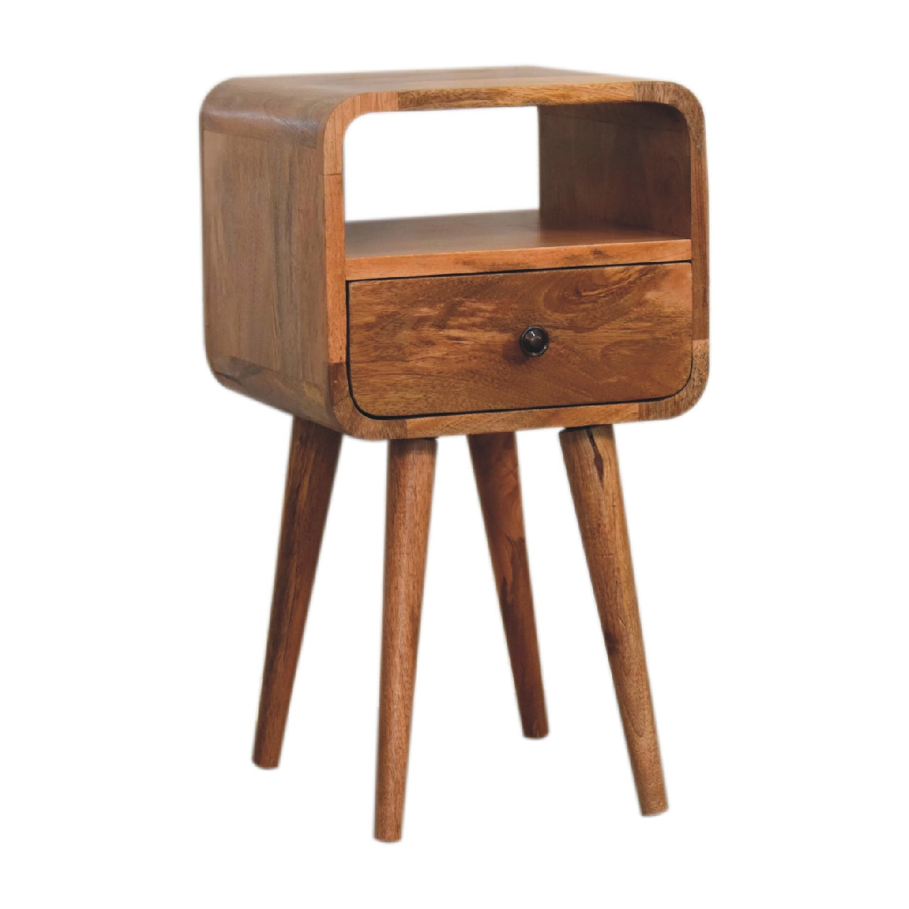 Mini Oak-ish Curve Open Bedside Table