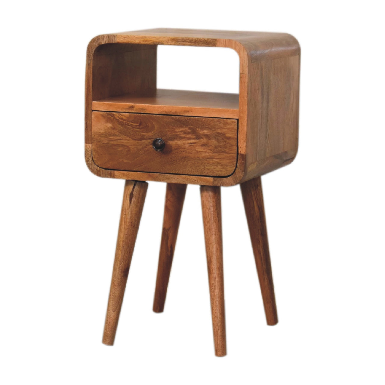 Mini Oak-ish Curve Open Bedside Table