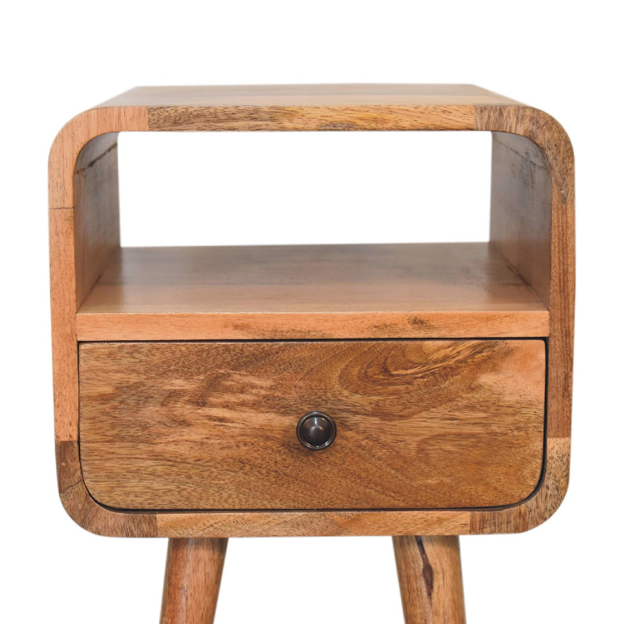 Mini Oak-ish Curve Open Bedside Table