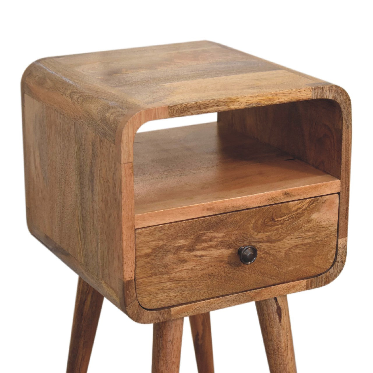 Mini Oak-ish Curve Open Bedside Table
