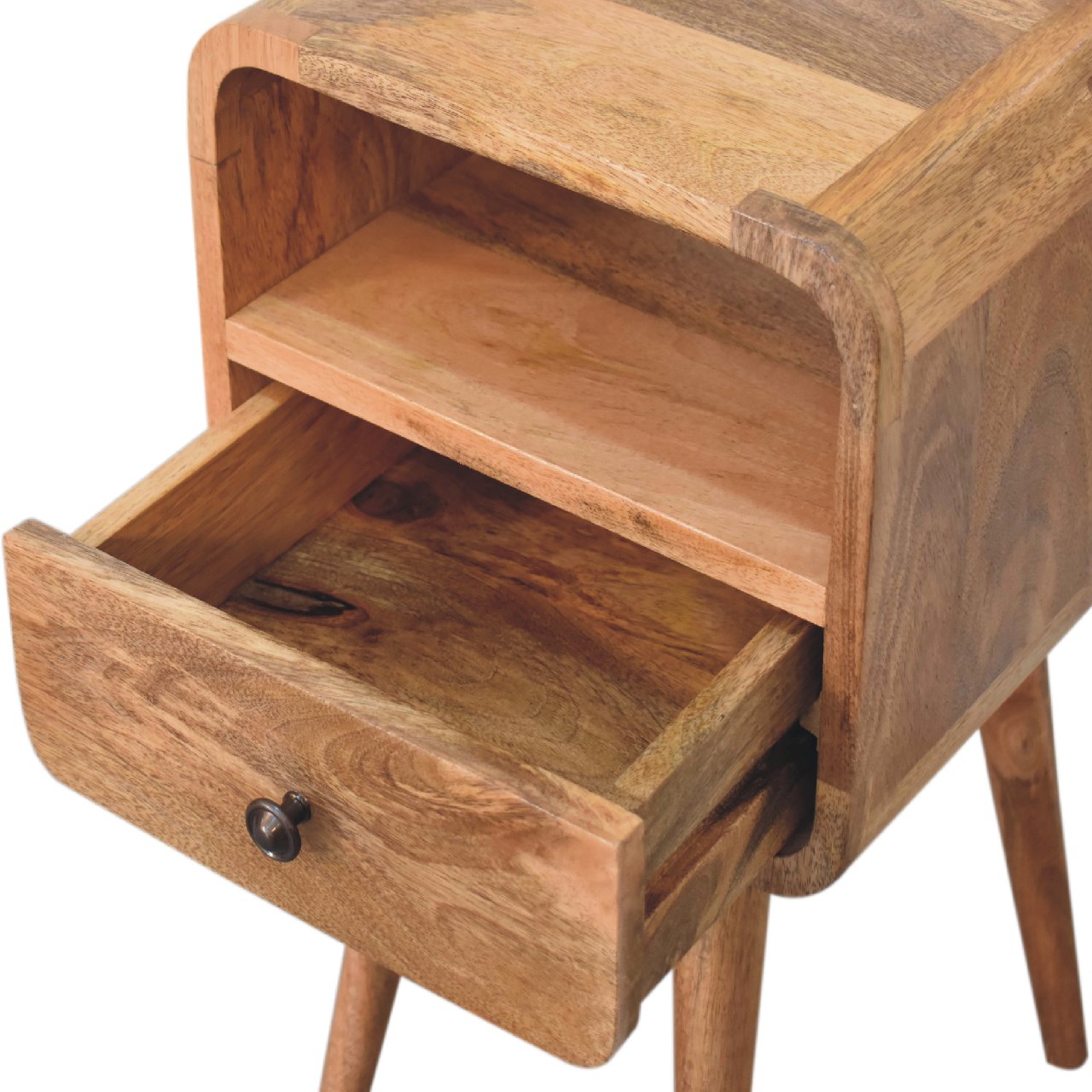 Mini Oak-ish Curve Open Bedside Table