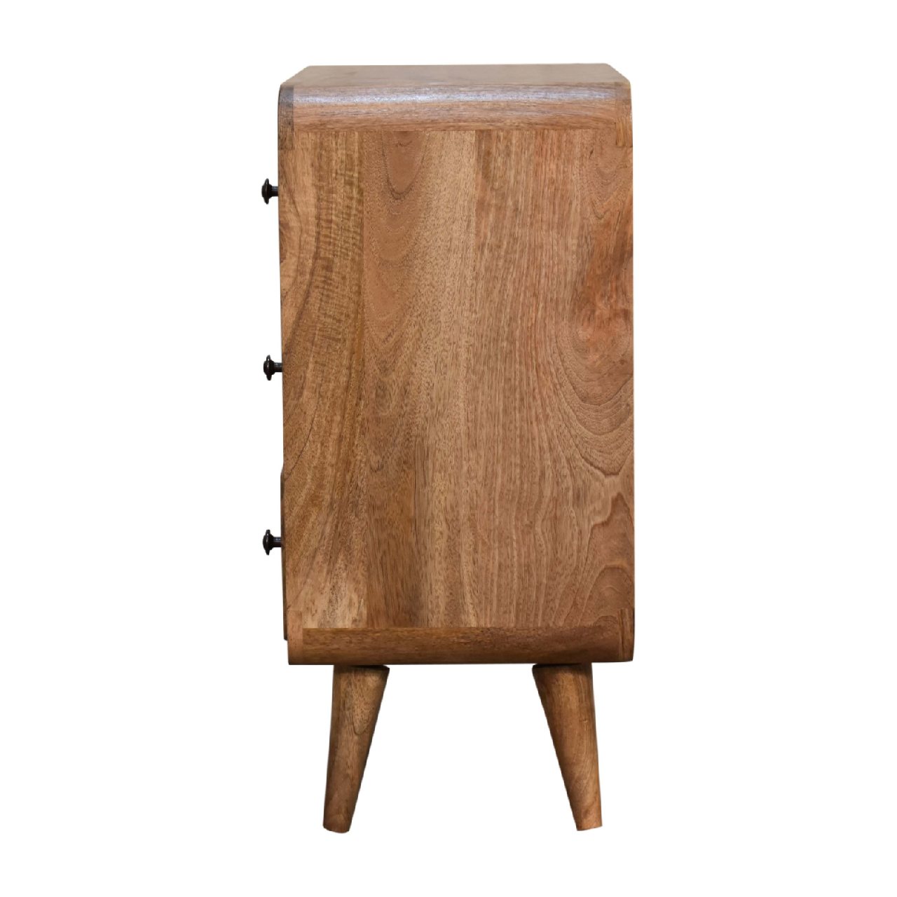 Mini Curved Oak-ish Chest Of Drawers