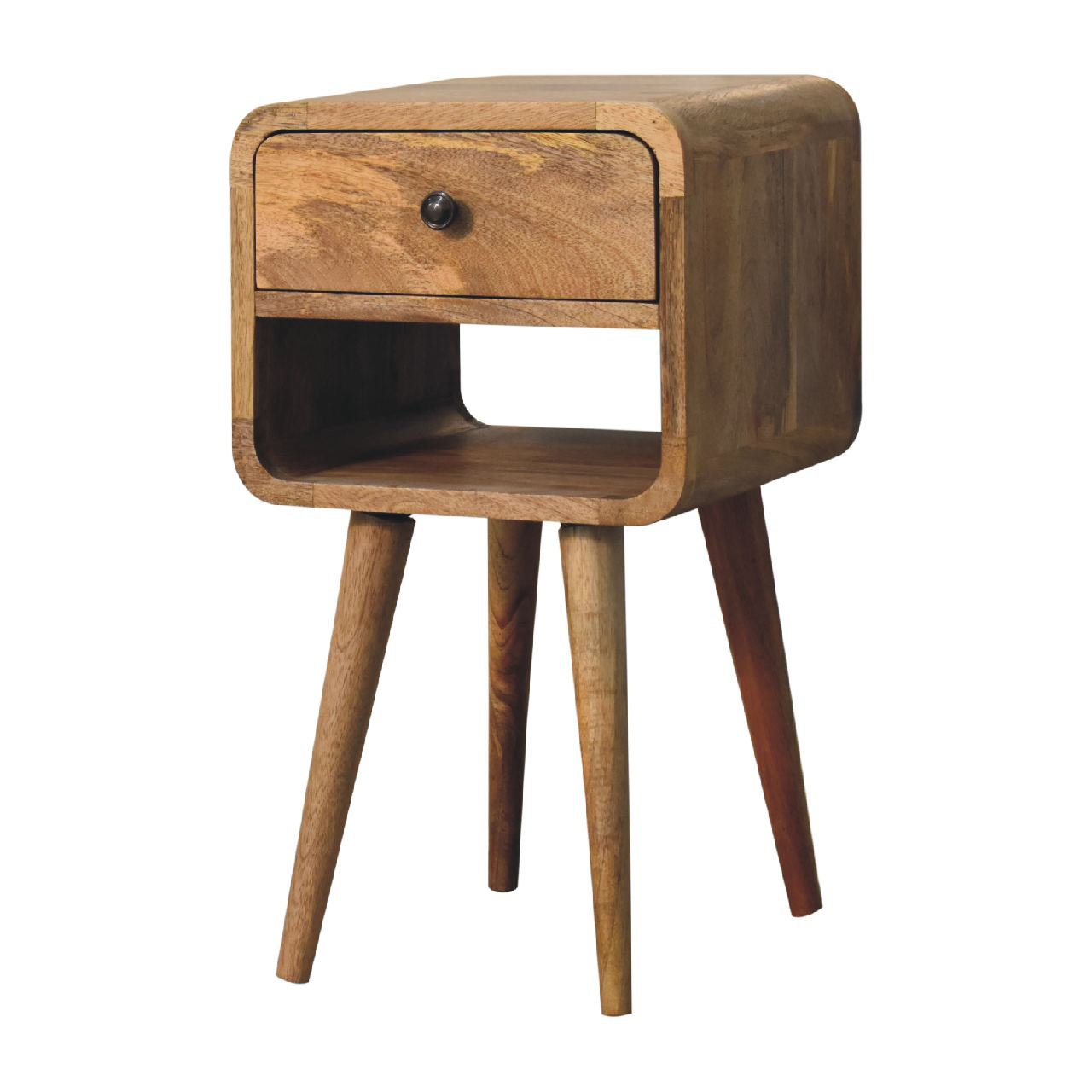 Mini Oak-ish Curve Lower Bedside Table