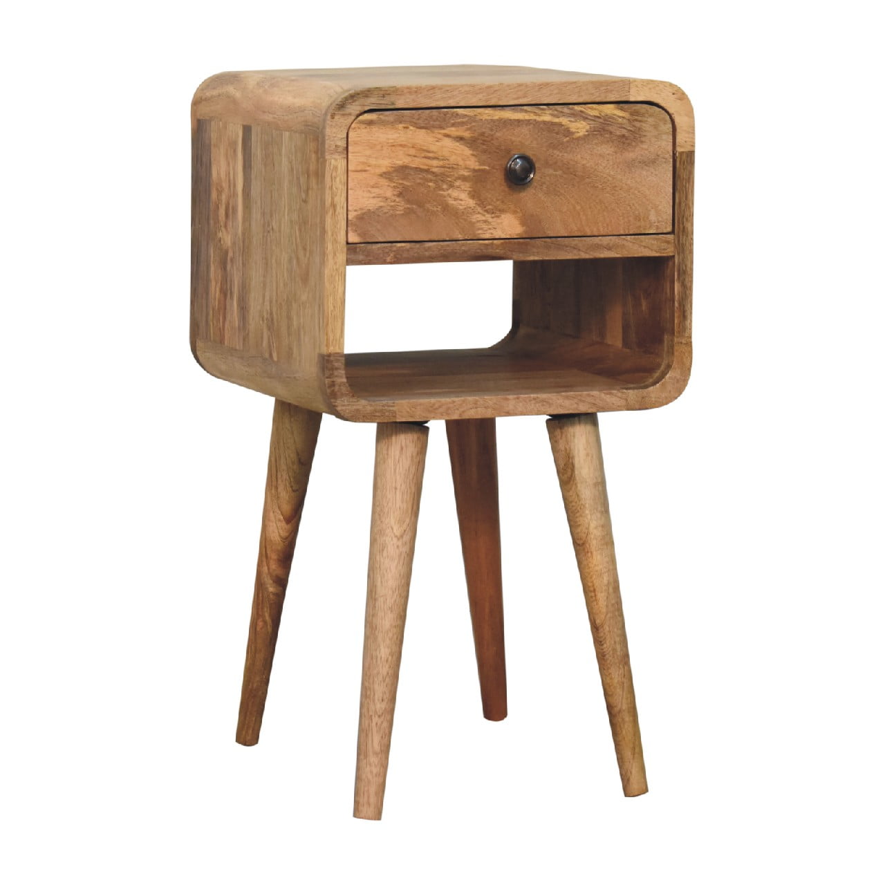 Mini Oak-ish Curve Lower Bedside Table