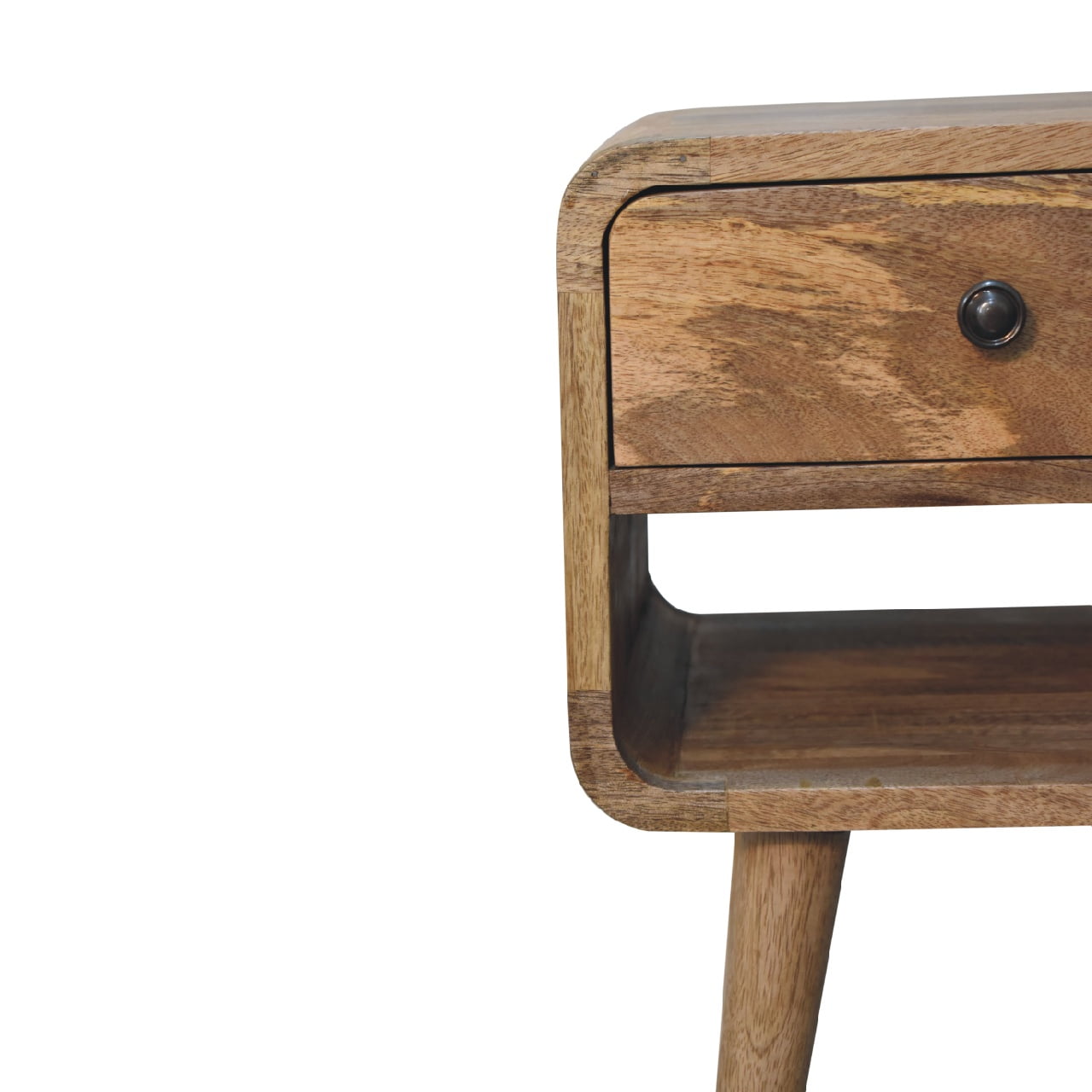 Mini Oak-ish Curve Lower Bedside Table