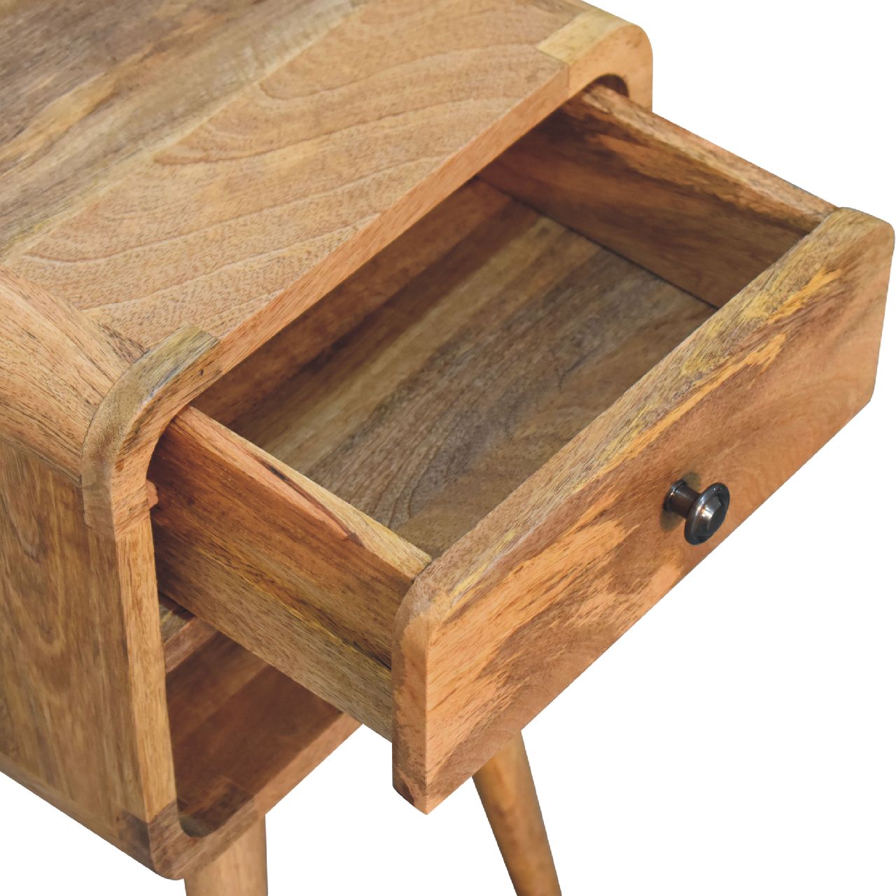 Mini Oak-ish Curve Lower Bedside Table