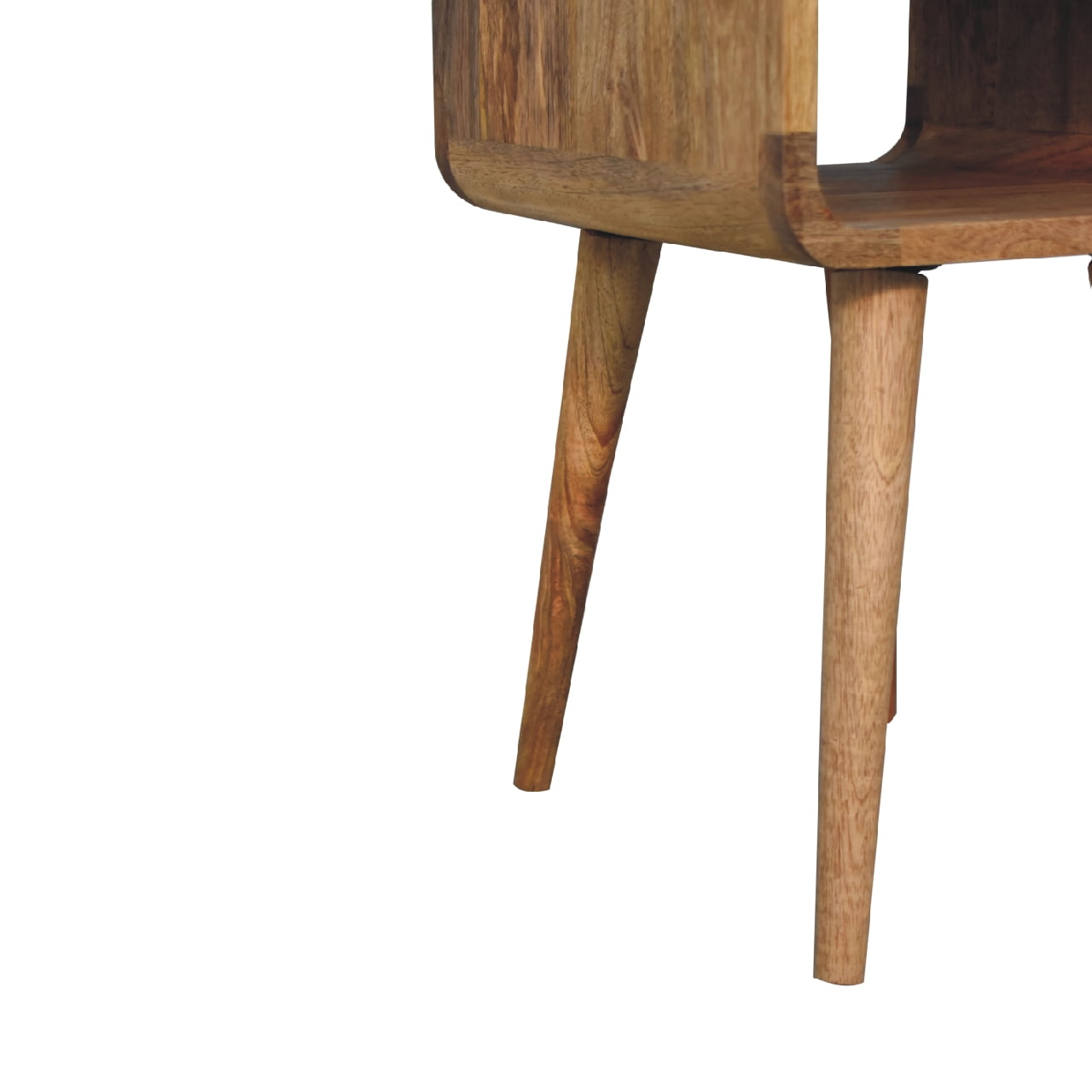 Mini Oak-ish Curve Lower Bedside Table