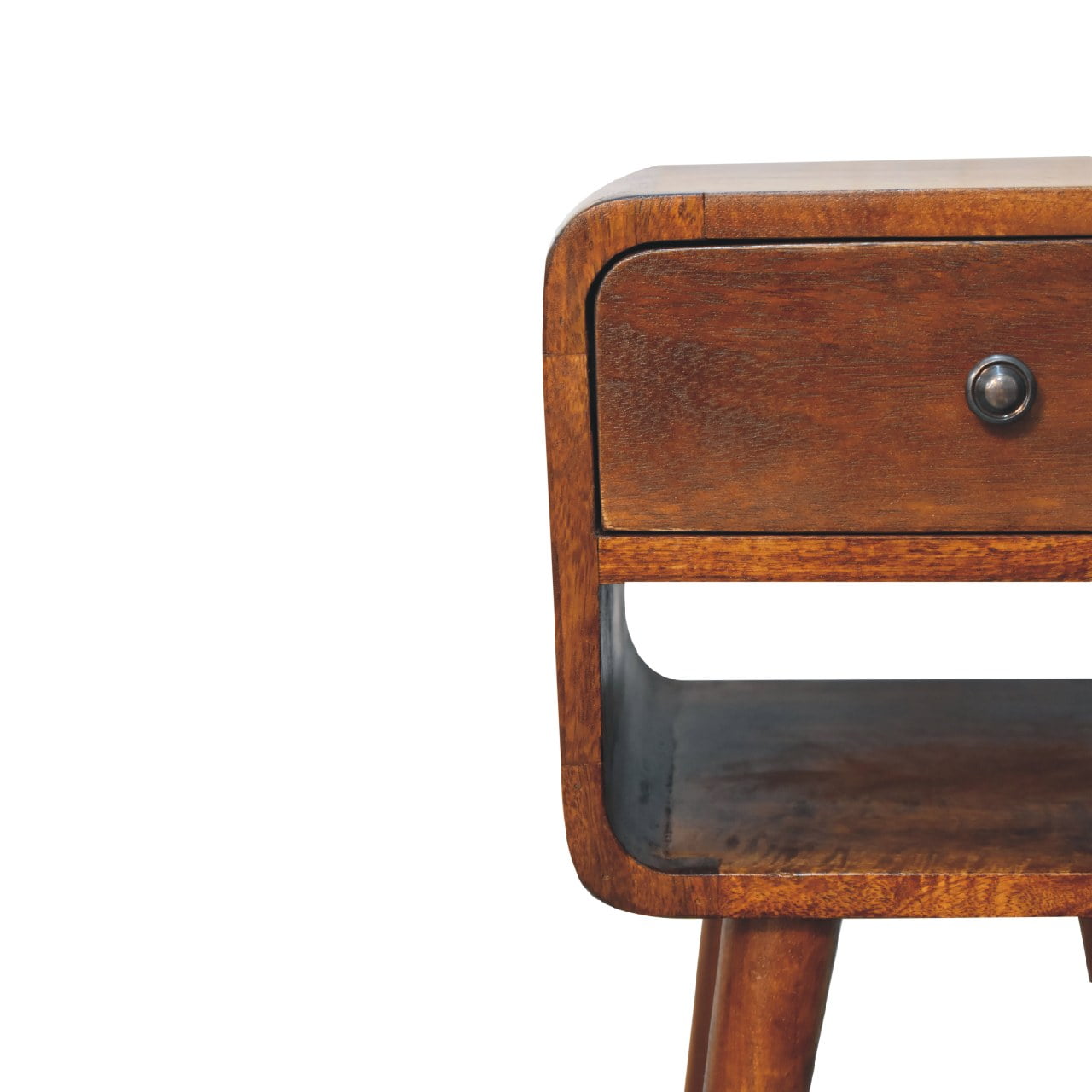 Mini Chestnut Curve Lower Bedside Table
