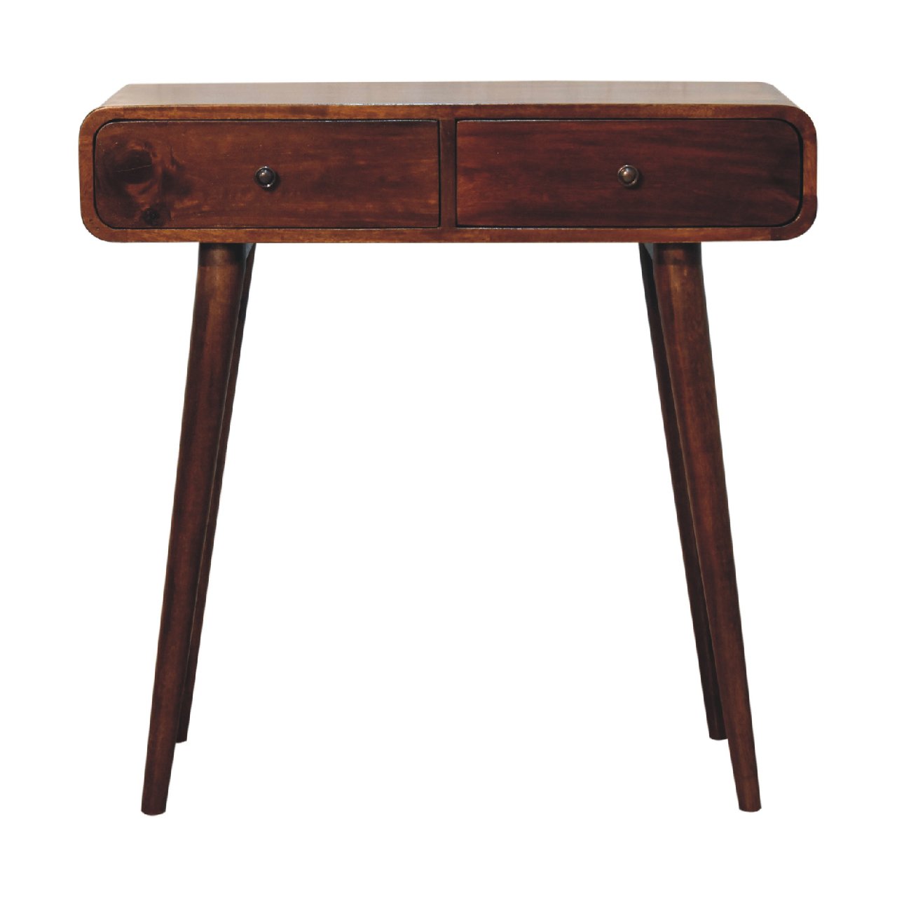 Chestnut Curved Console Table