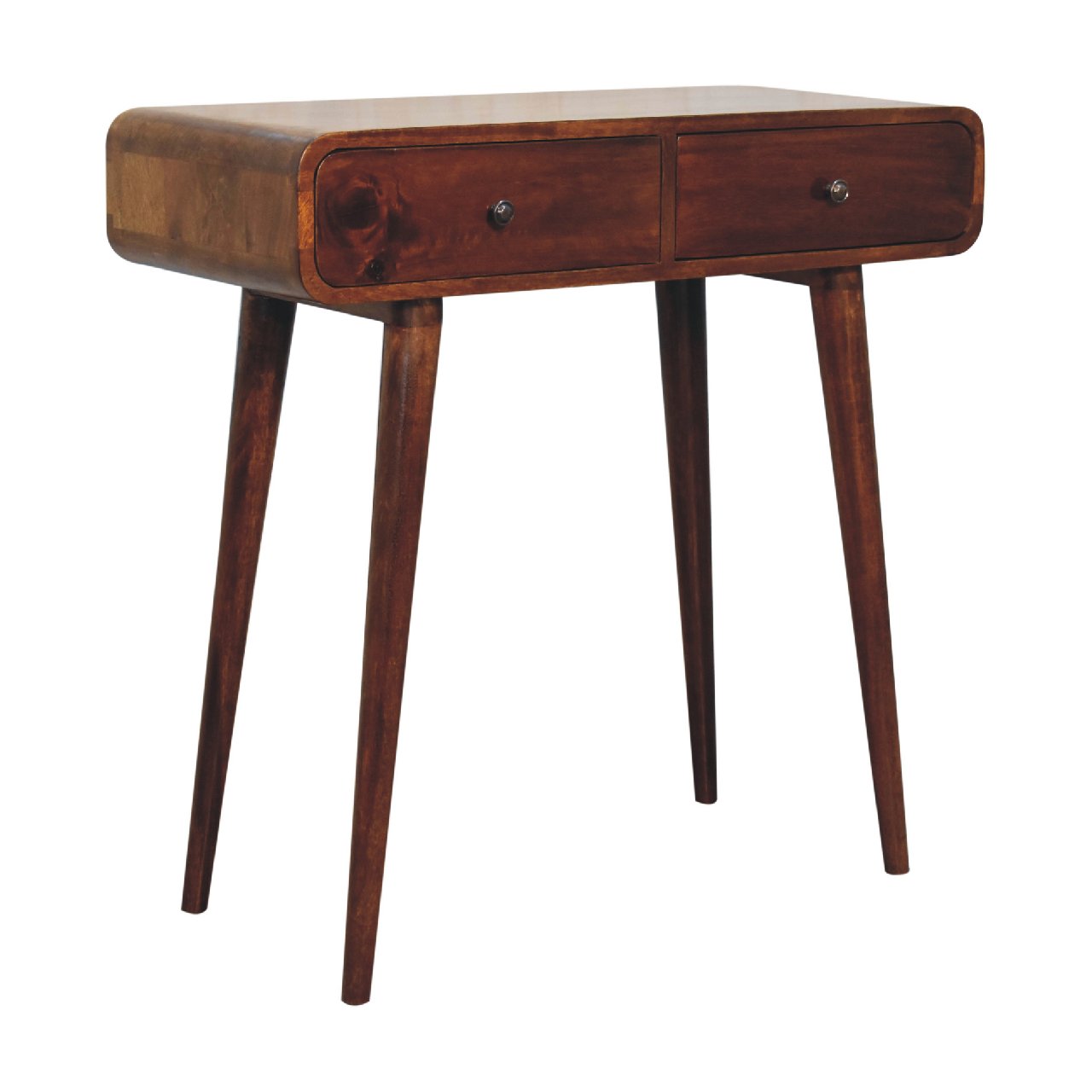 Chestnut Curved Console Table