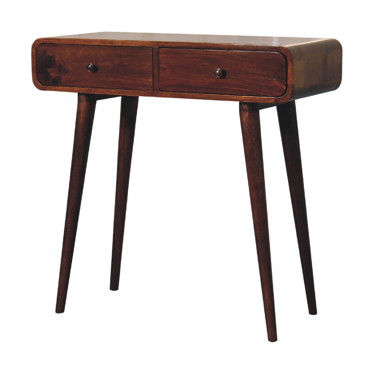 Chestnut Curved Console Table