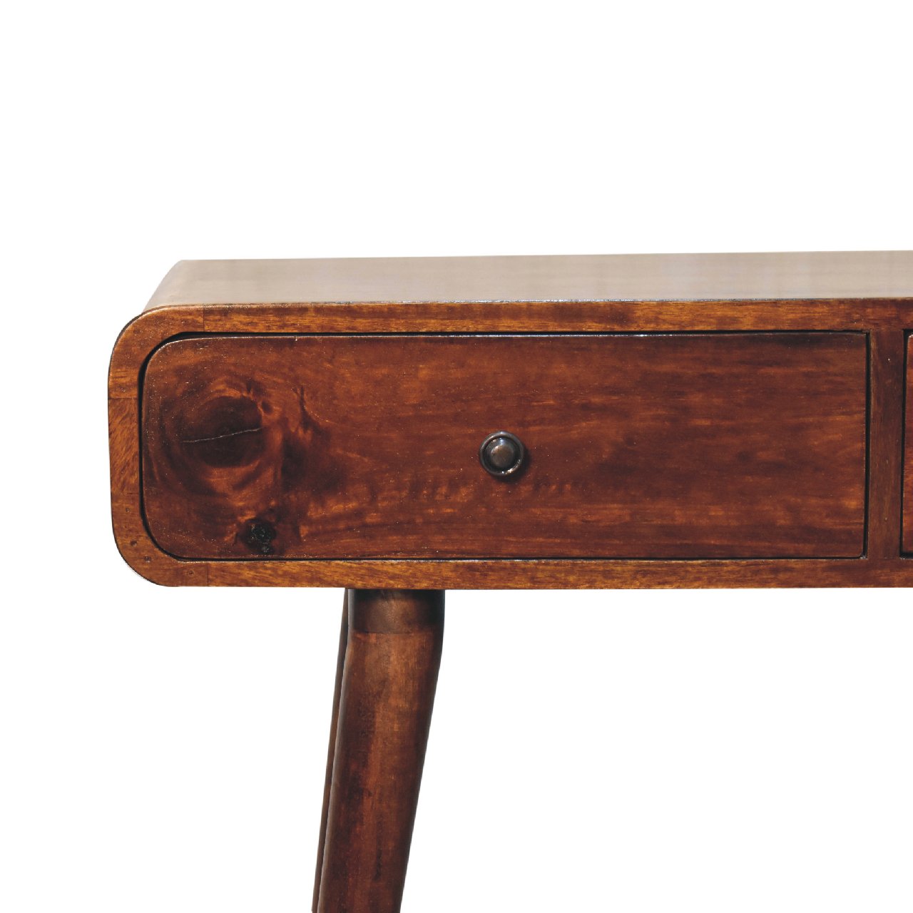 Chestnut Curved Console Table