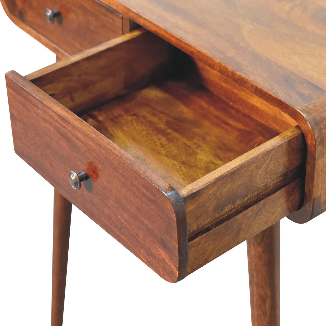 Chestnut Curved Console Table