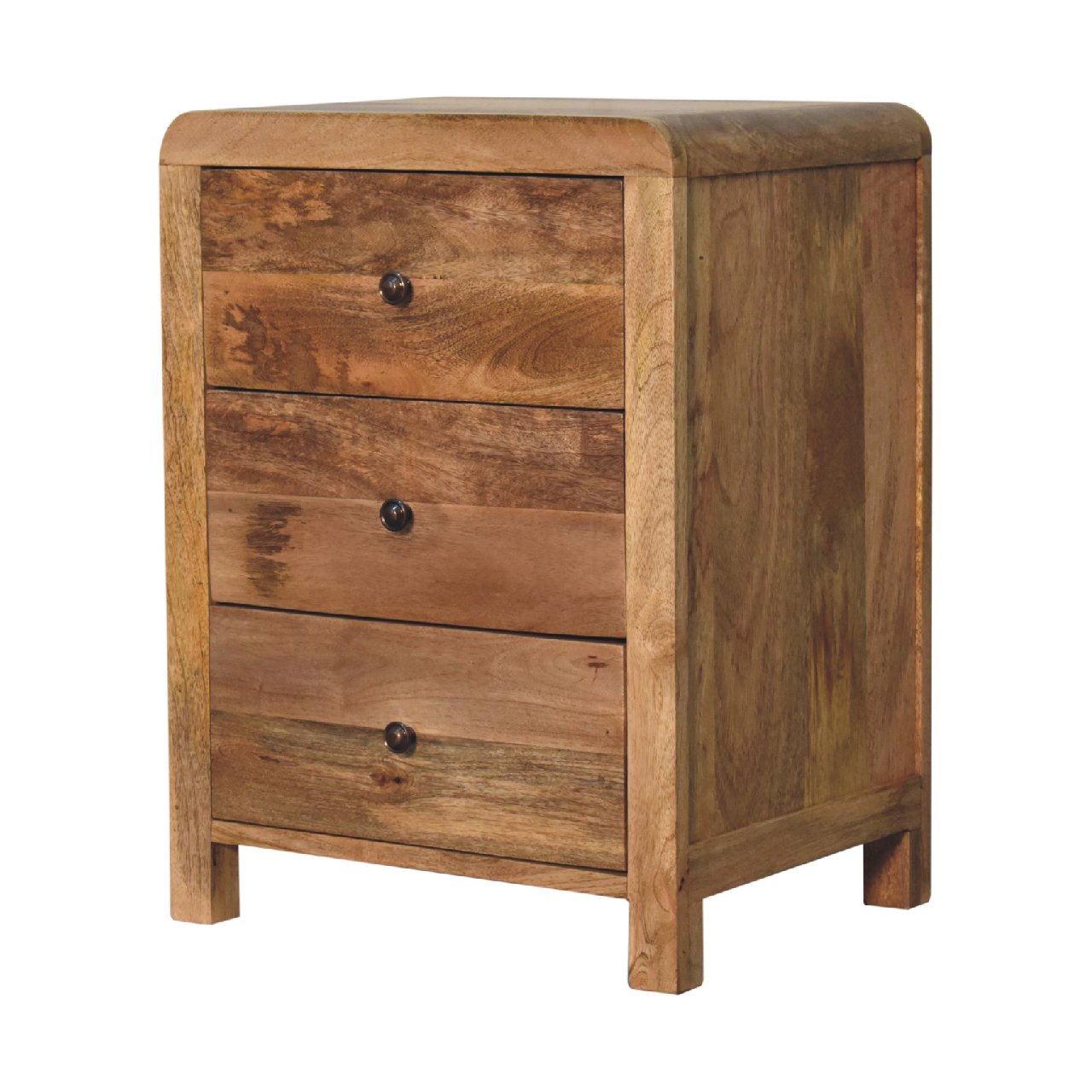Aspen Oak-ish 3 Drawer Bedside Table