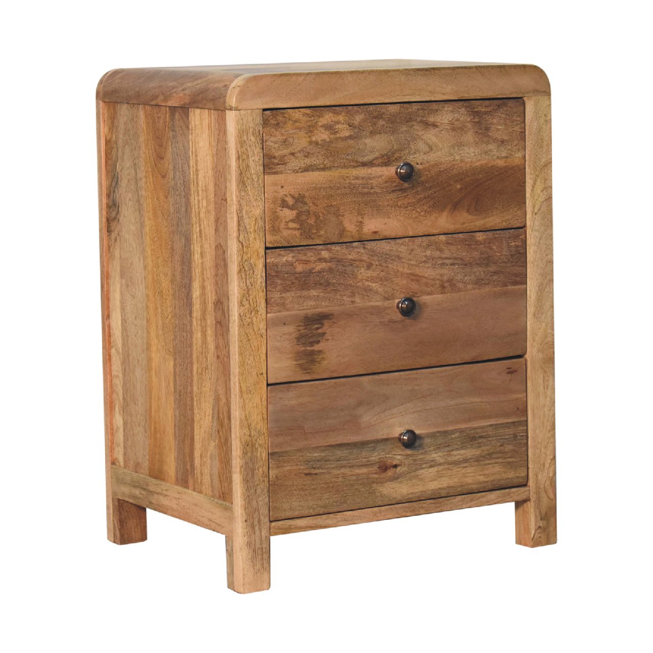 Aspen Oak-ish 3 Drawer Bedside Table