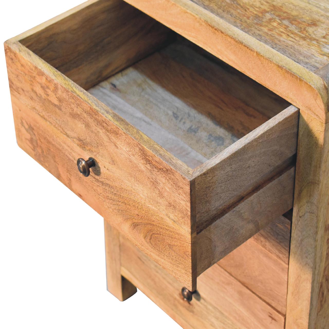 Aspen Oak-ish 3 Drawer Bedside Table