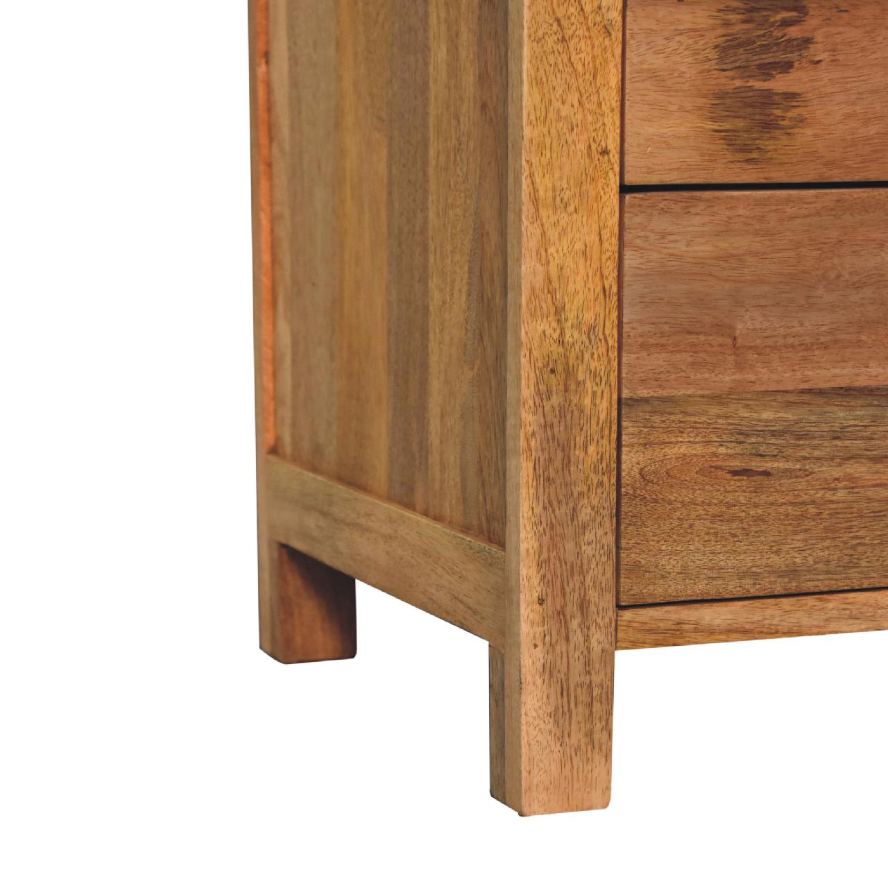 Aspen Oak-ish 3 Drawer Bedside Table