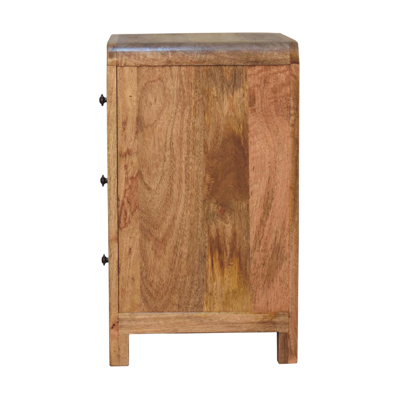 Aspen Oak-ish 3 Drawer Bedside Table