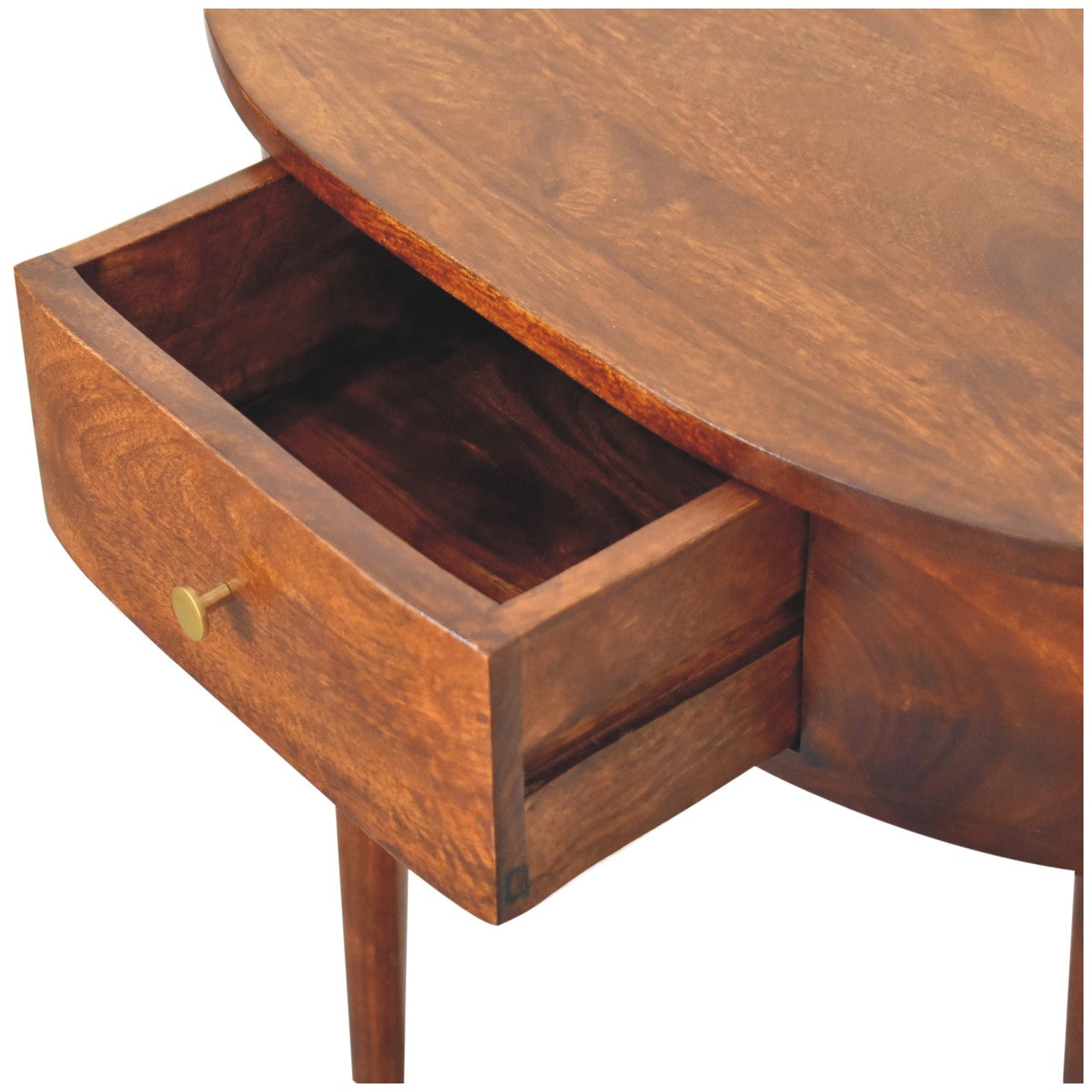 Backless Mounted Chestnut Console Table