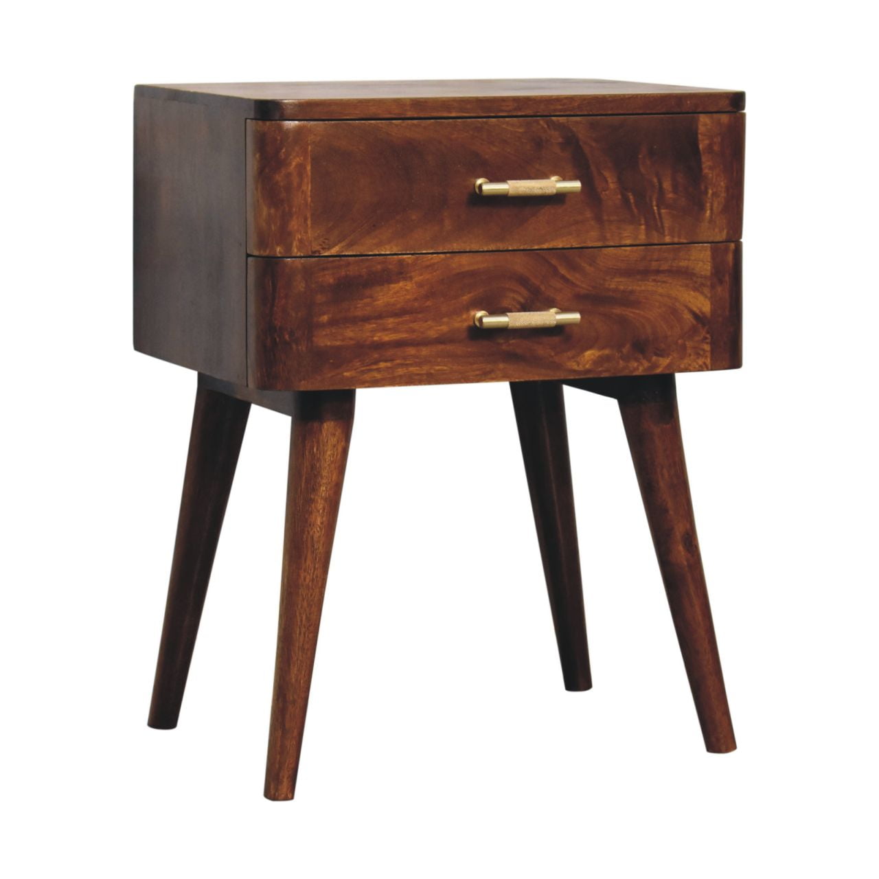 Chestnut T-Bar Nordic Bedside Table