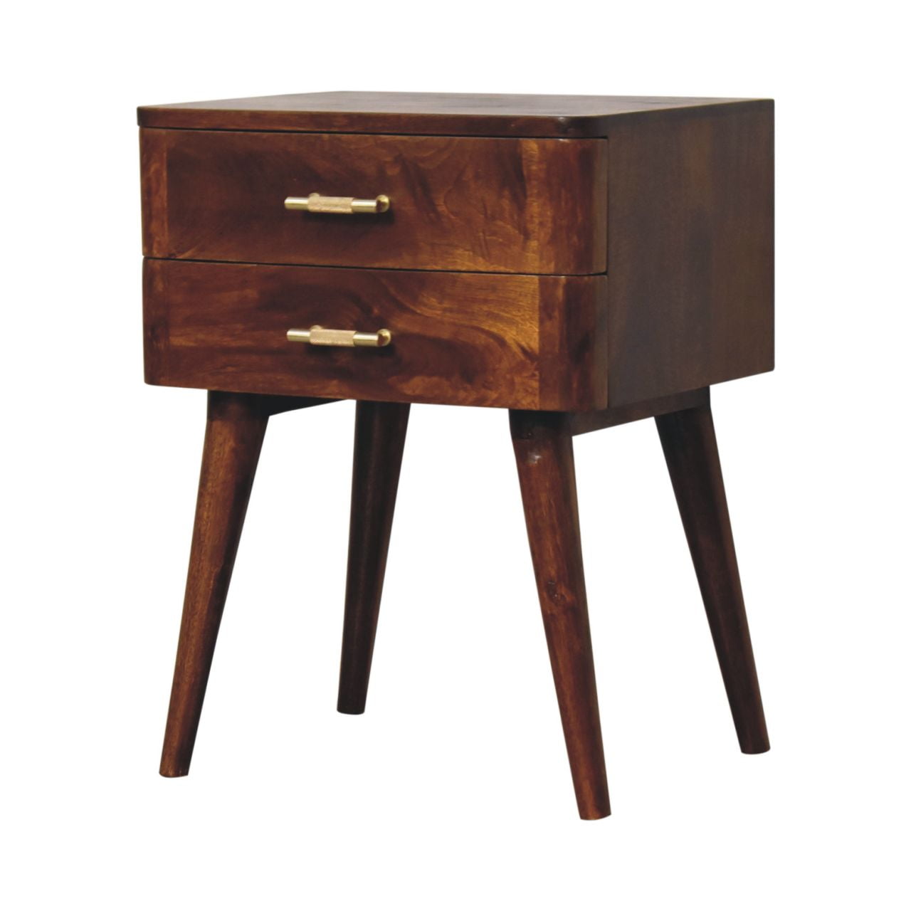 Chestnut T-Bar Nordic Bedside Table