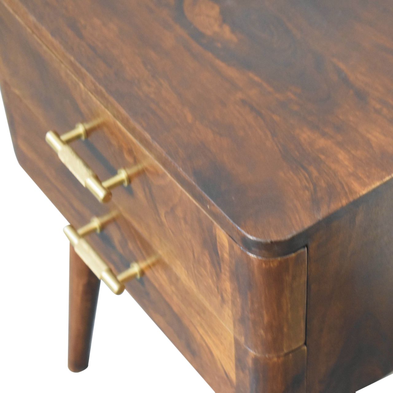Chestnut T-Bar Nordic Bedside Table