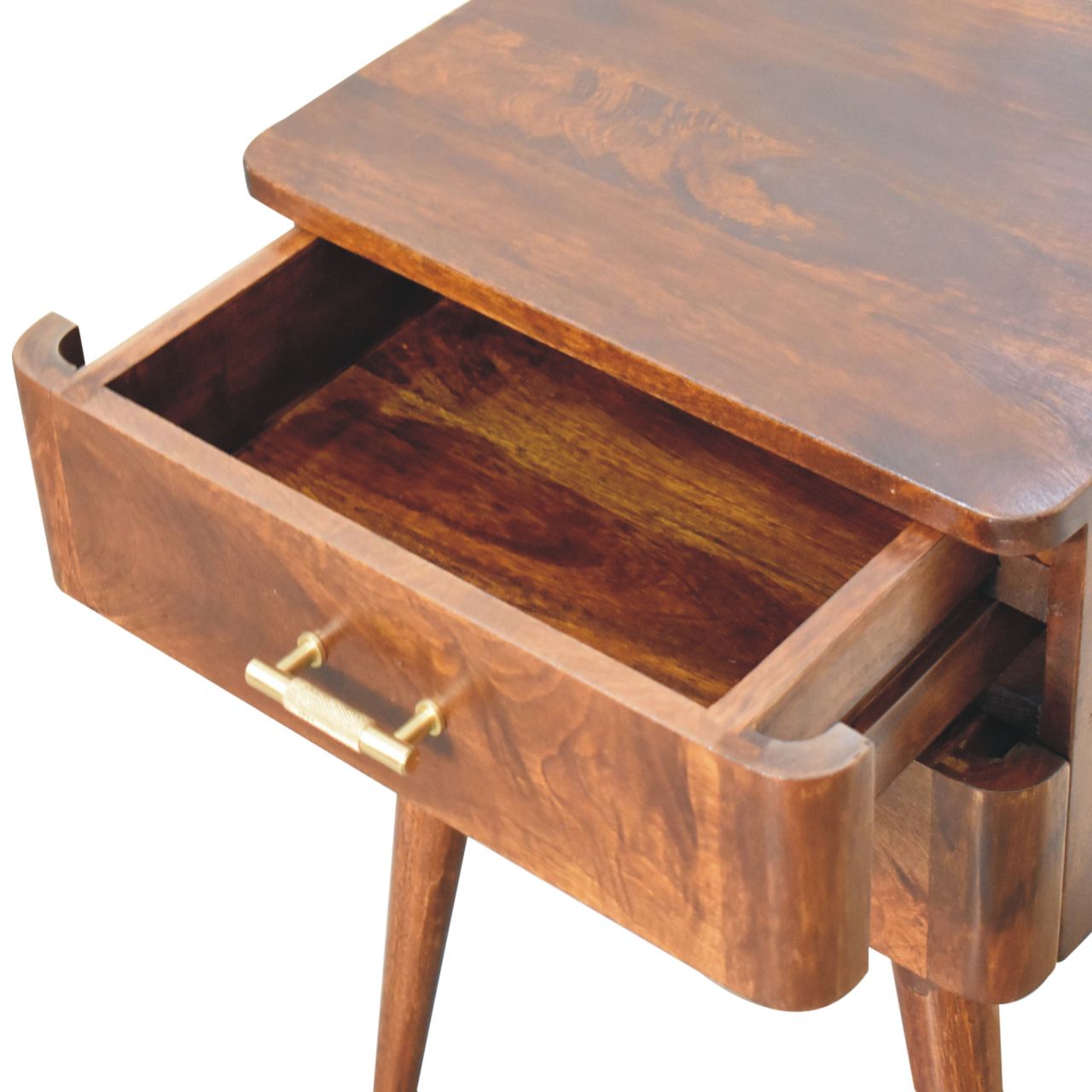 Chestnut T-Bar Nordic Bedside Table