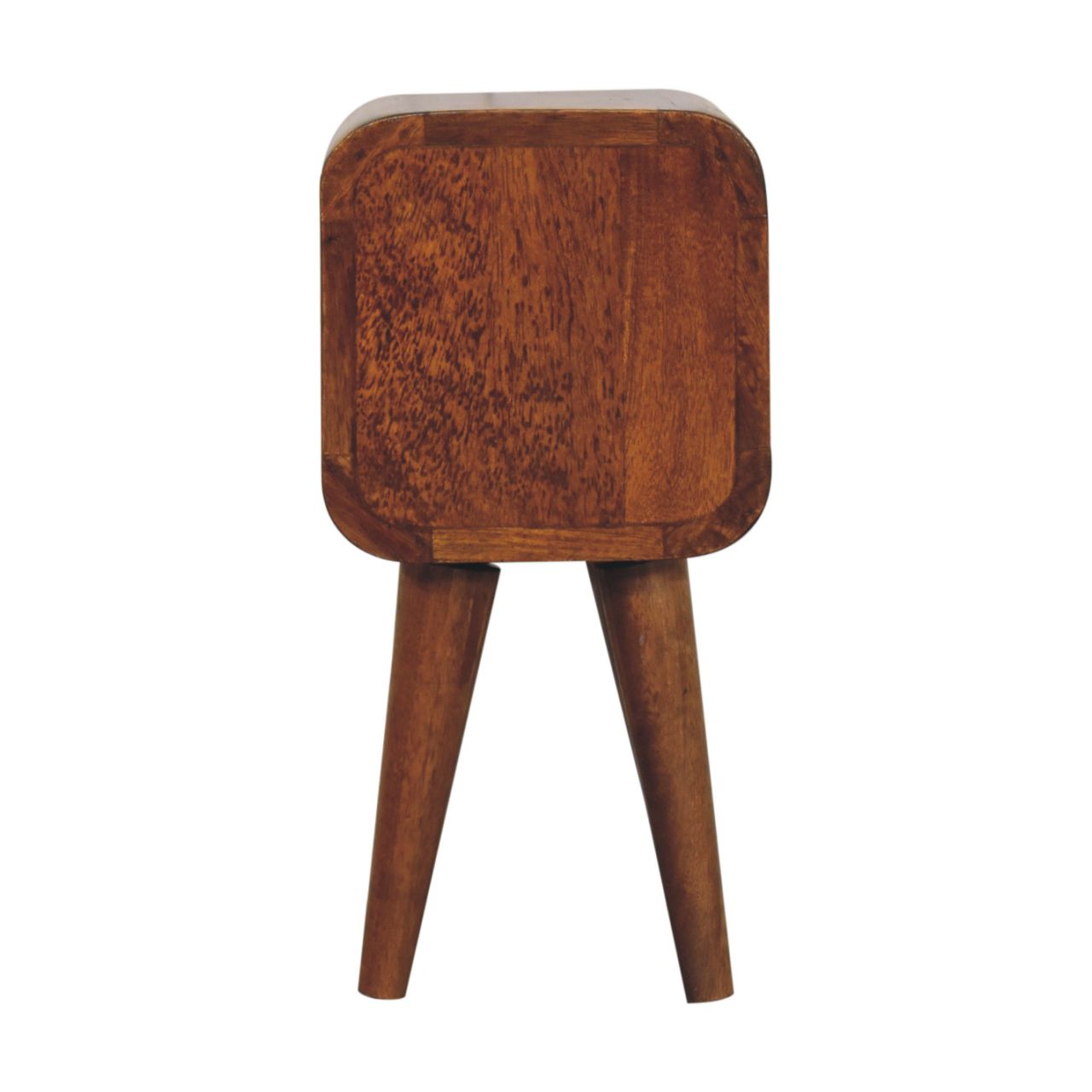 Extra Mini Curved Chestnut Bedside Table