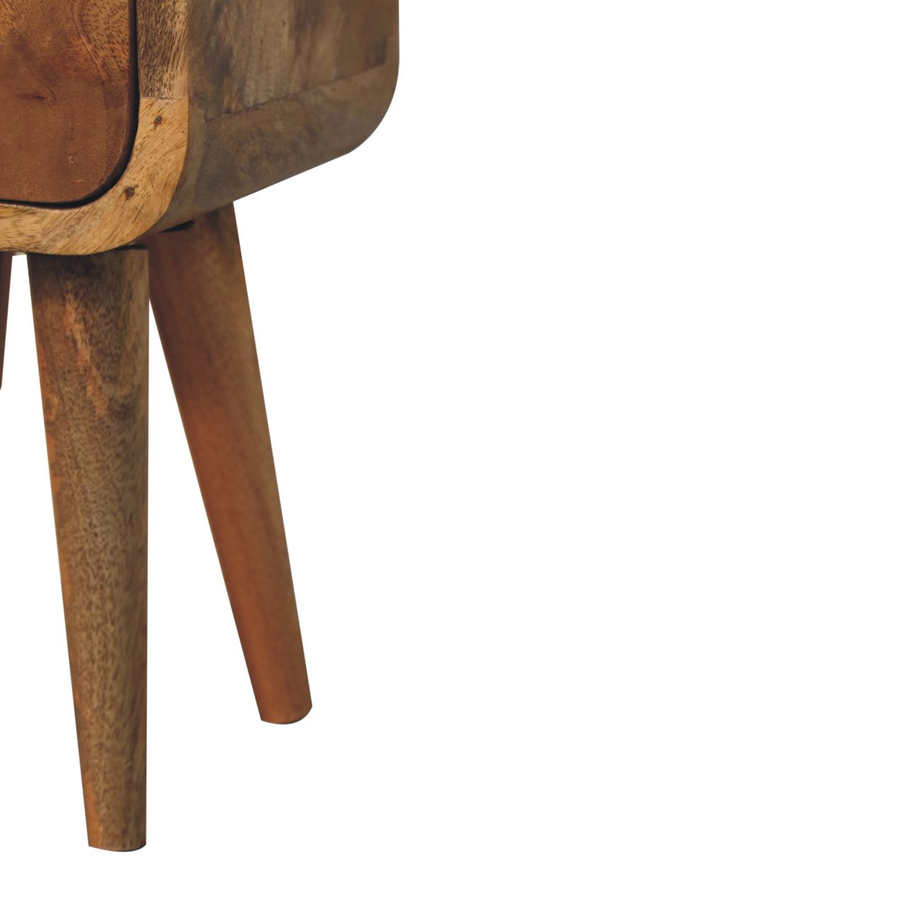 Extra Mini Curved Oak-ish Bedside Table