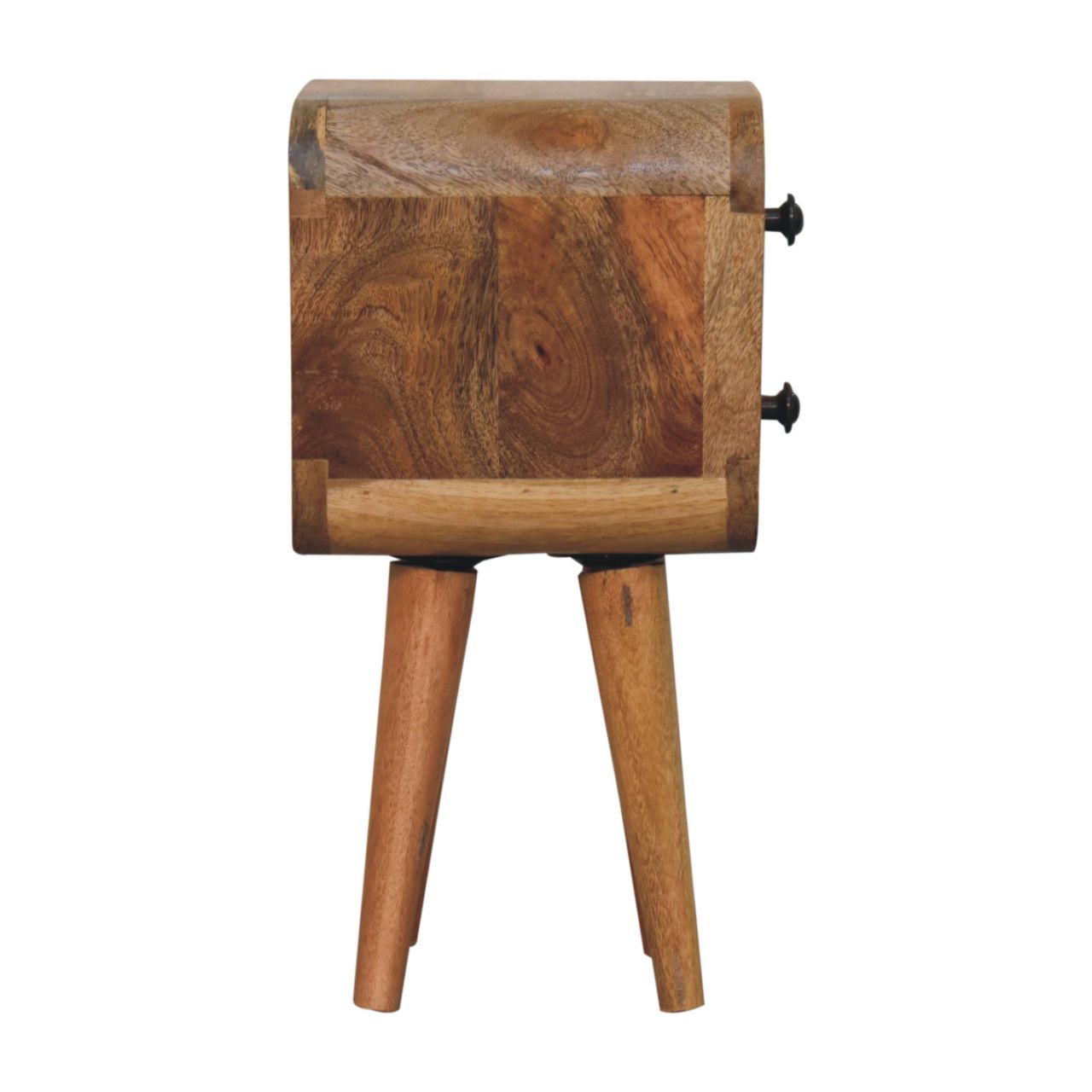Extra Mini Curved Oak-ish Bedside Table