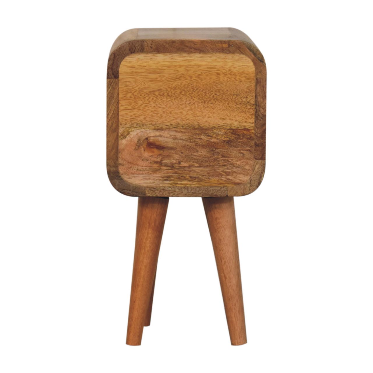 Extra Mini Curved Oak-ish Bedside Table