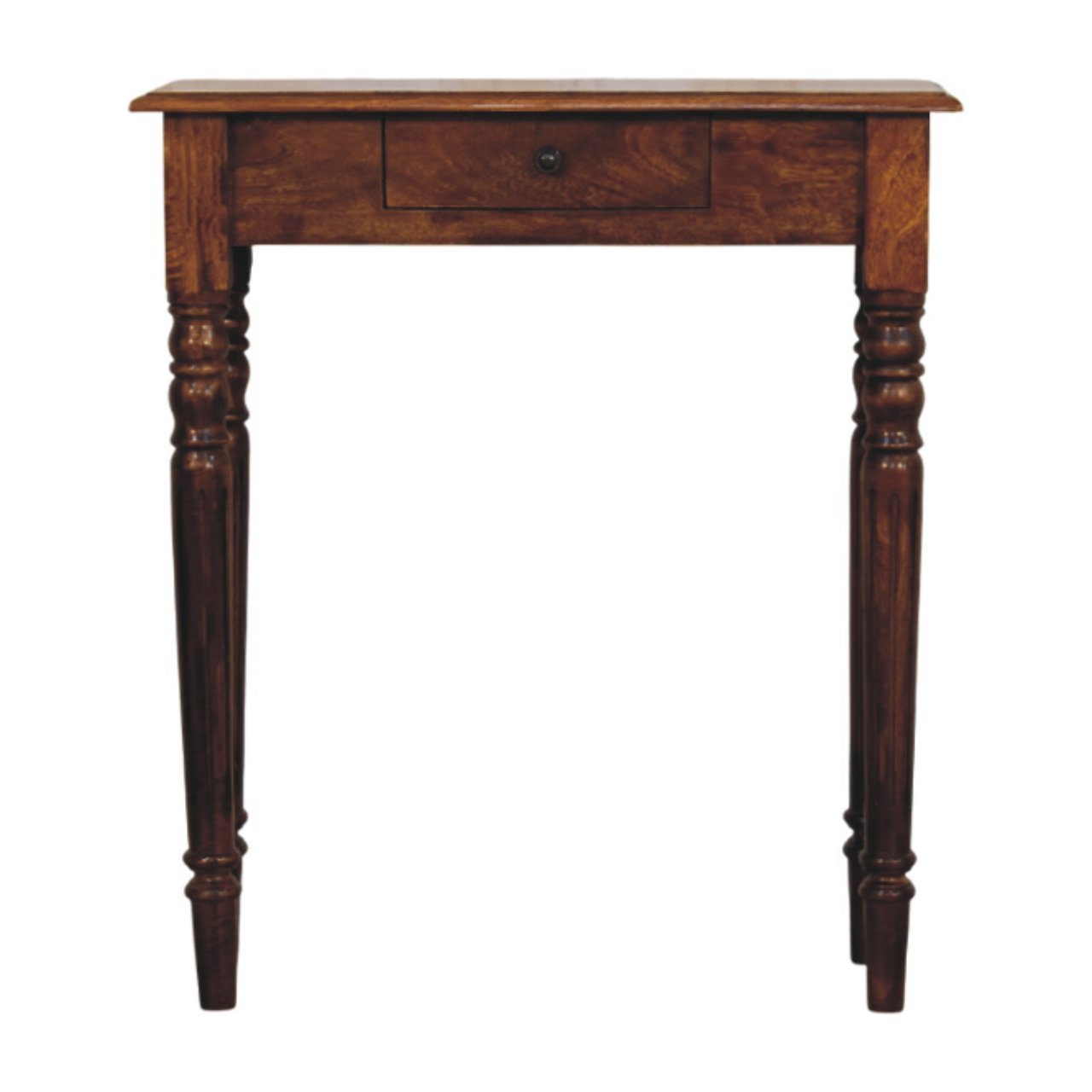 Turned Legs 1 Drawer Chestnut Console Table