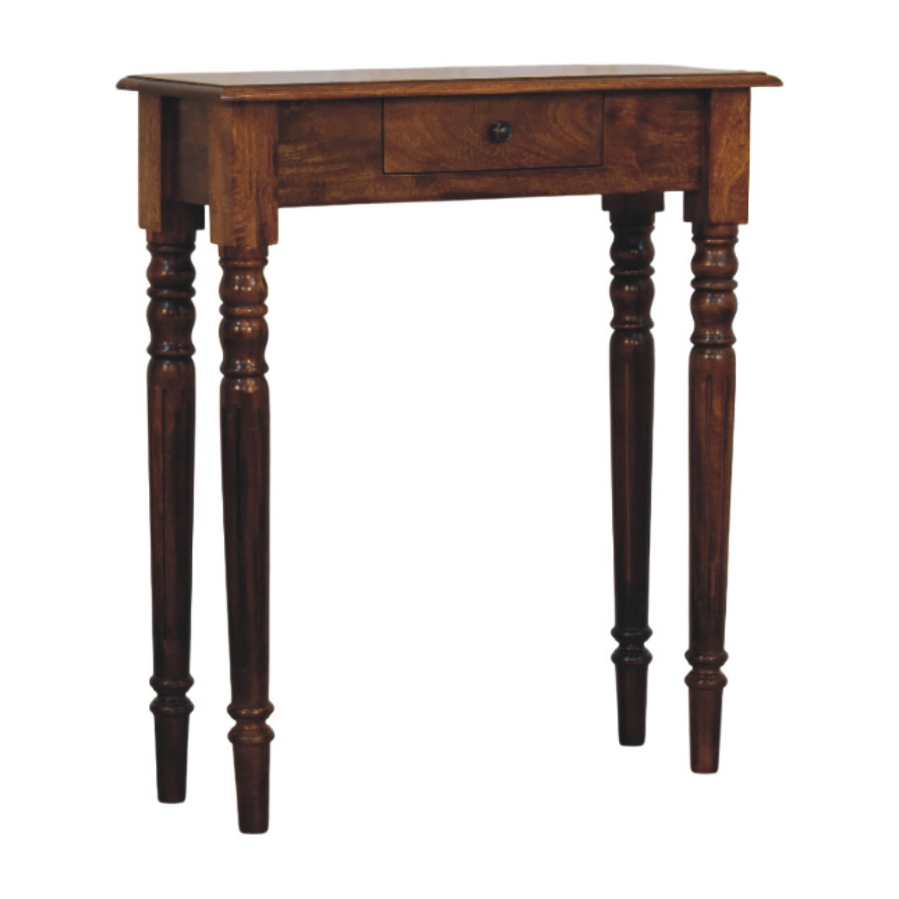Turned Legs 1 Drawer Chestnut Console Table