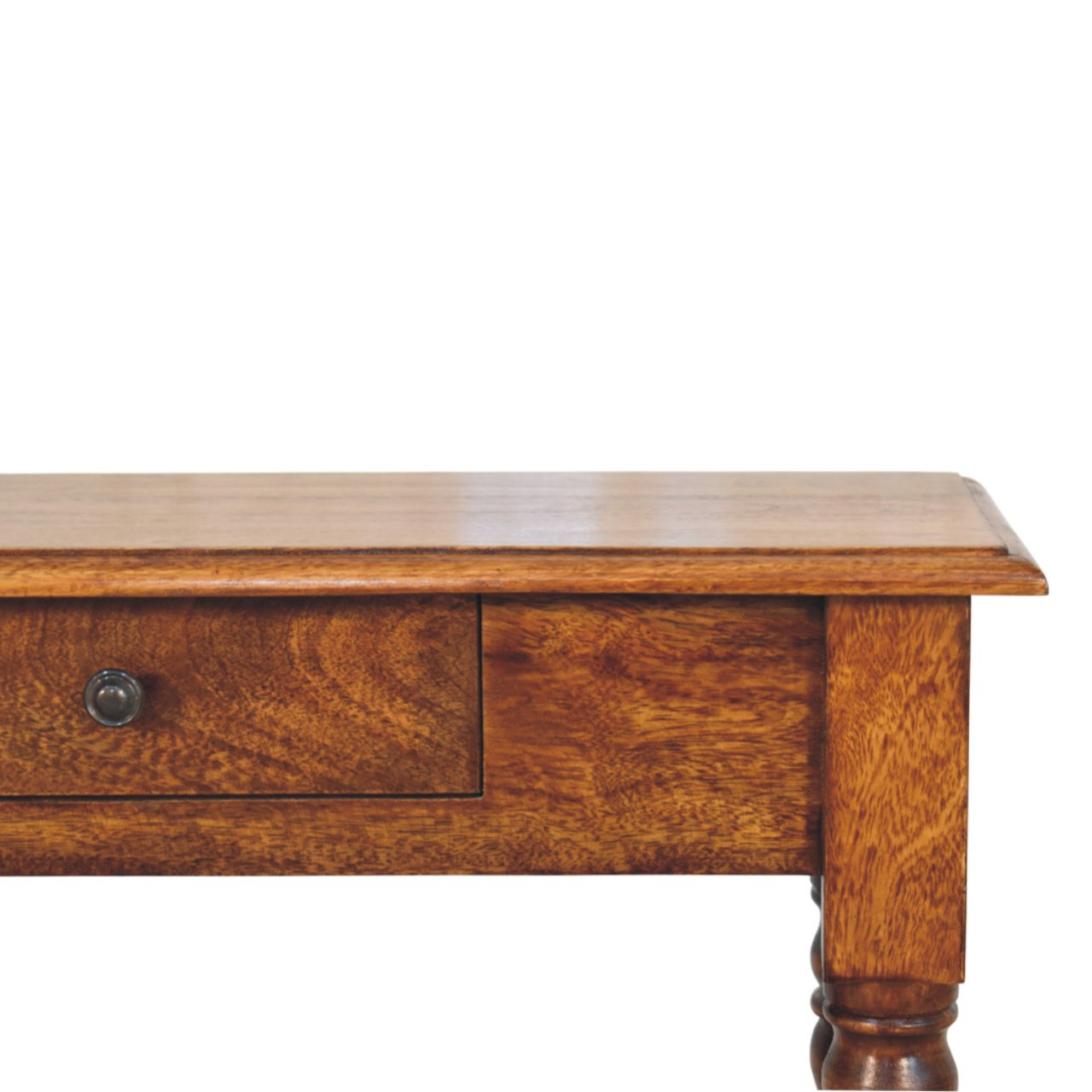 Turned Legs 1 Drawer Chestnut Console Table