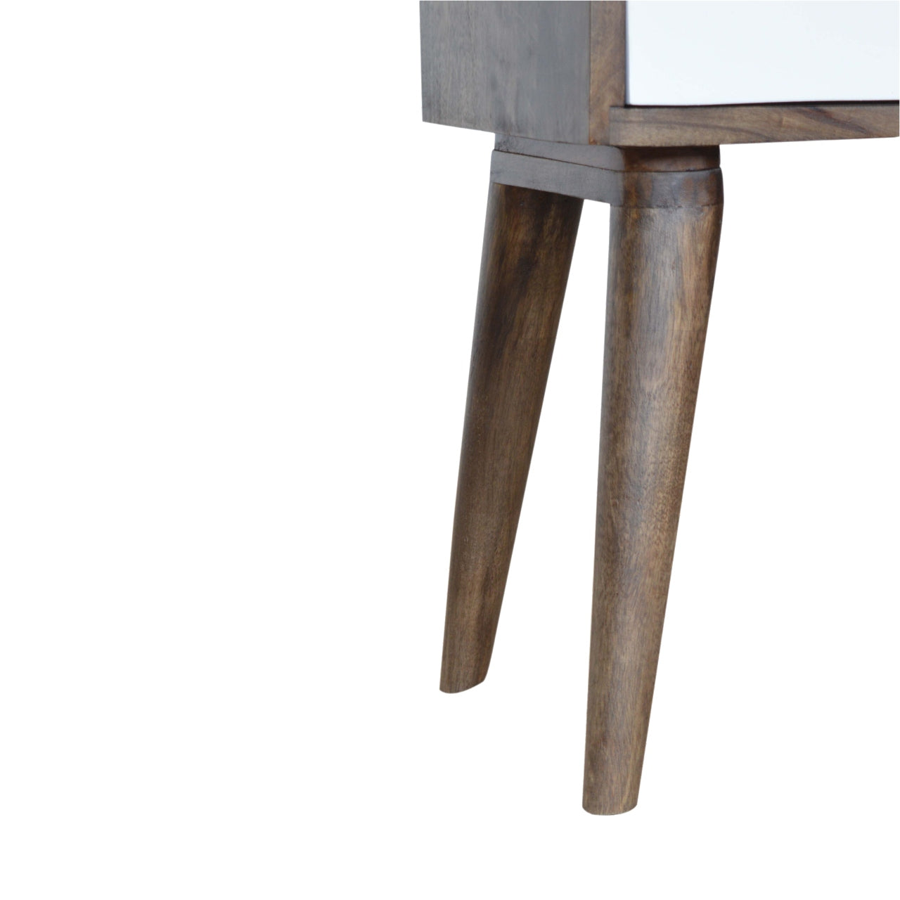 Walnut and White Painted Bedside Table