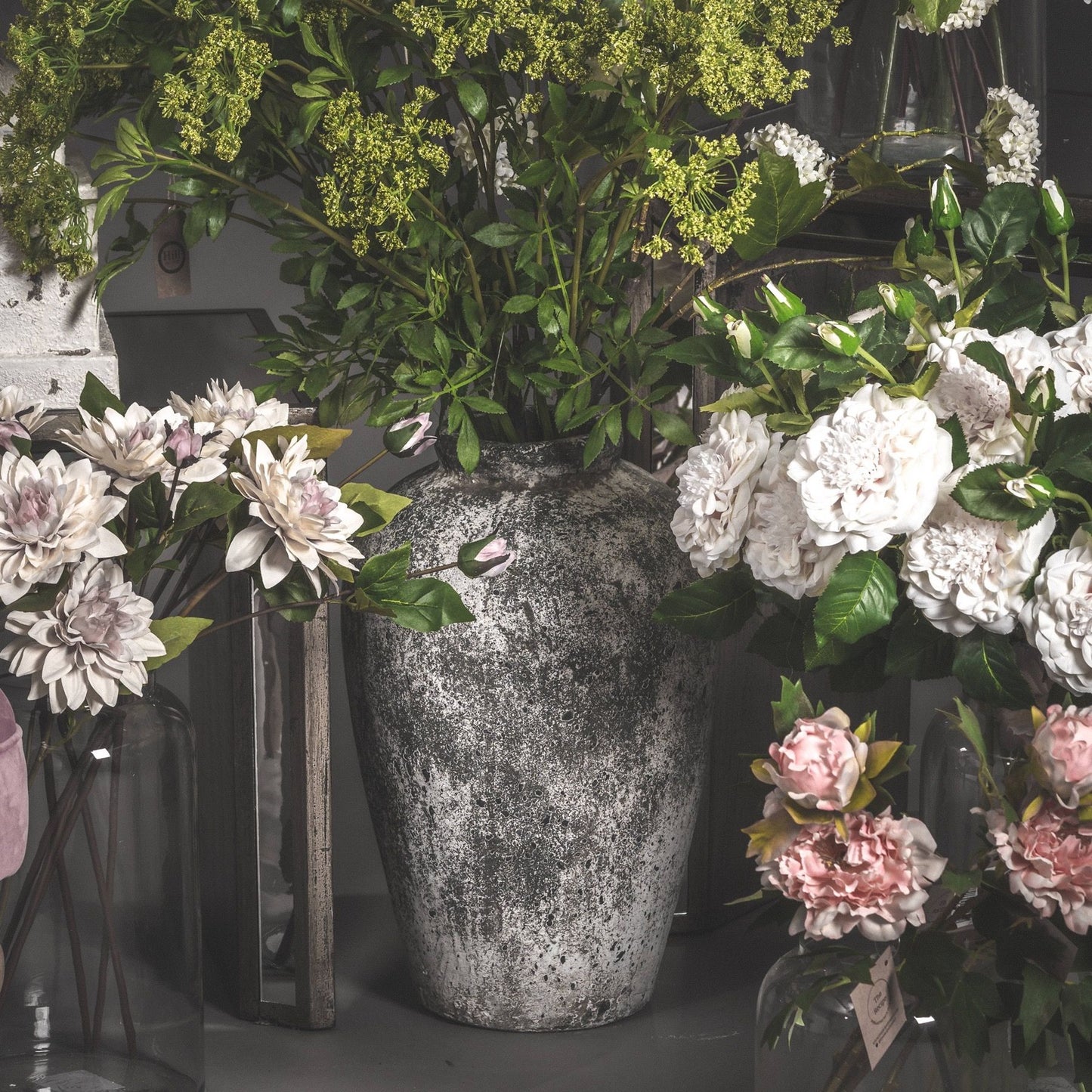 Aged Stone Tall Ceramic Vase - Luxe Home Comforts