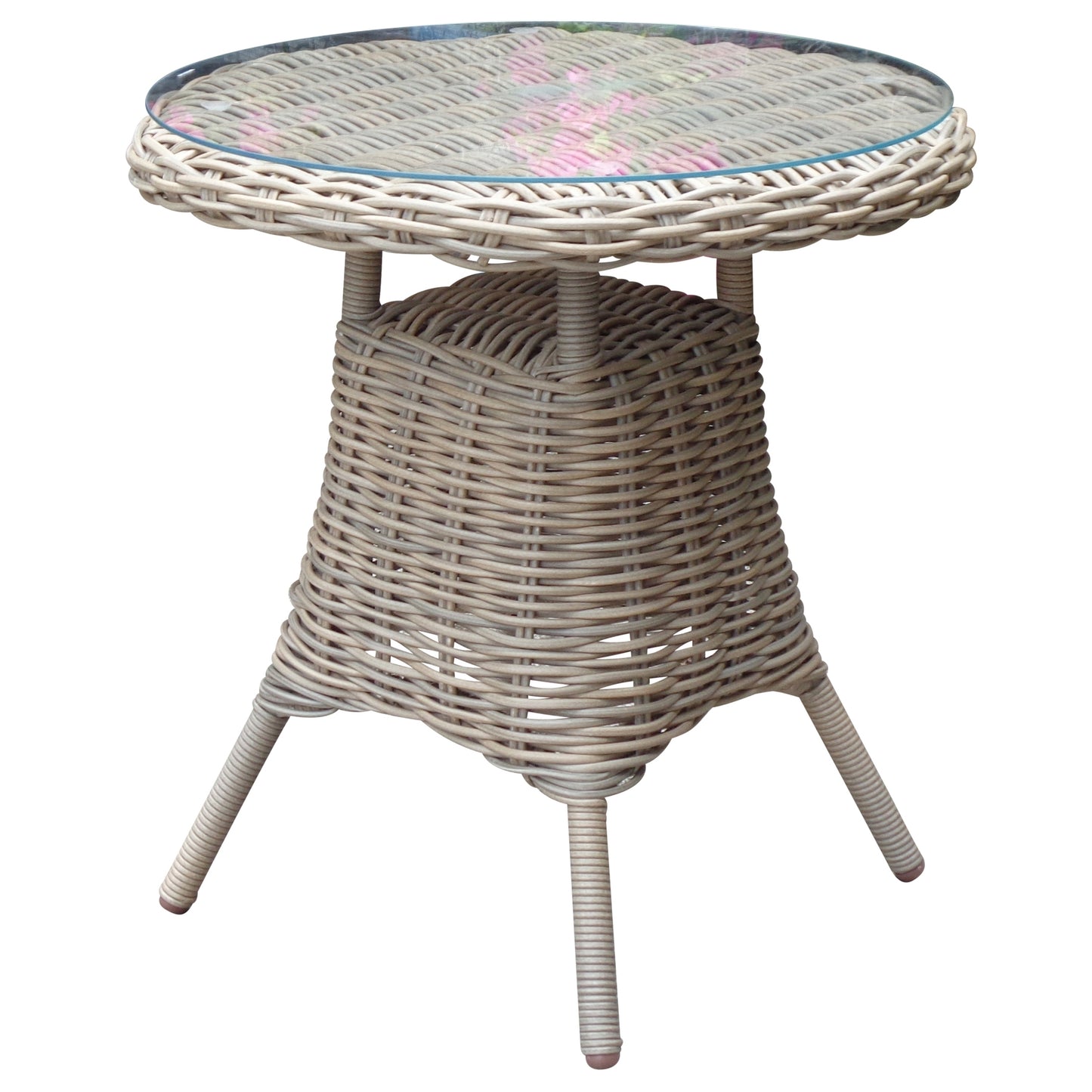 Amalfi Collection Outdoor Bistro Table With Glass Top - Luxe Home Comforts