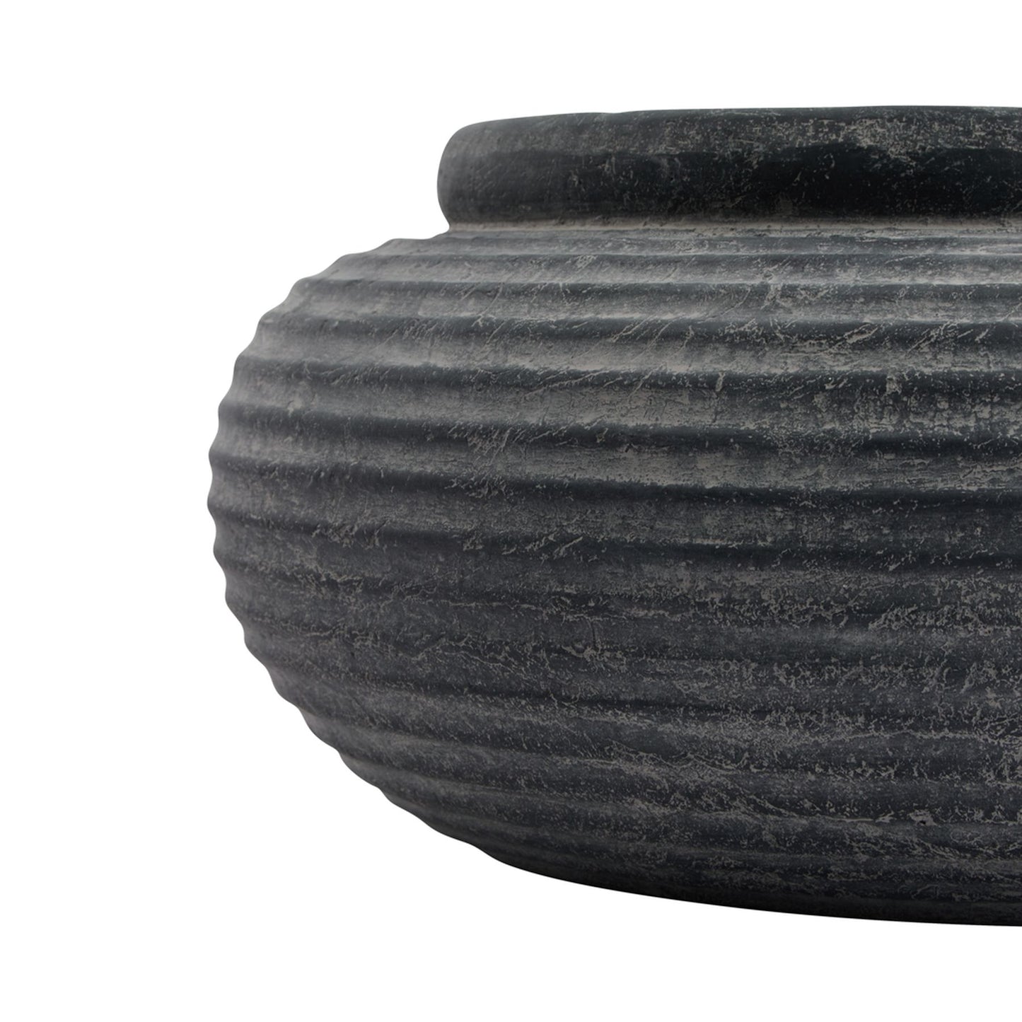 Amalfi Grey Round Ribbed Planter - Luxe Home Comforts