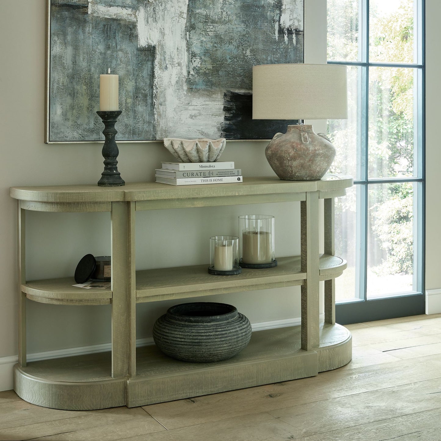 Amalfi Grey Round Ribbed Planter - Luxe Home Comforts