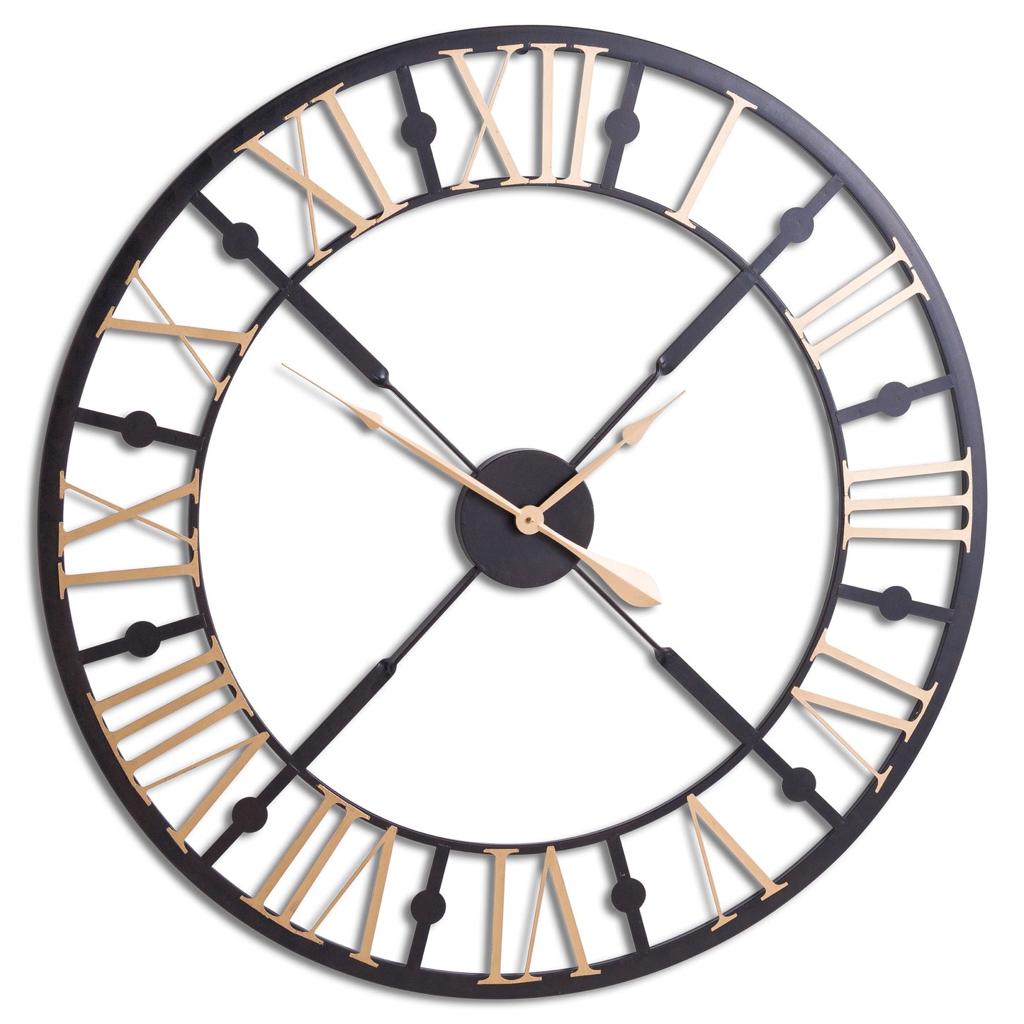 Black And Gold Skeleton Clock - Luxe Home Comforts