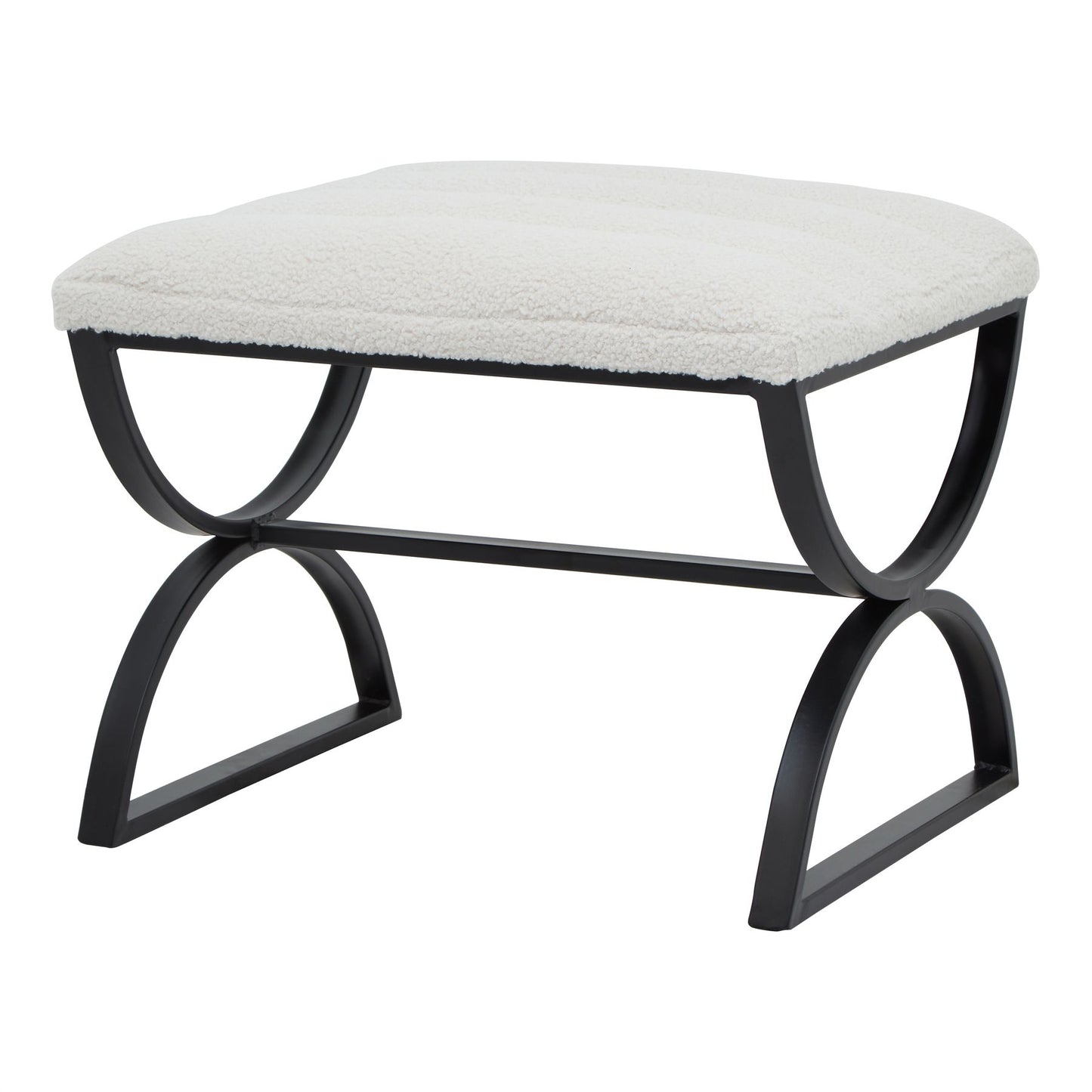Boucle Ribbed Footstool - Luxe Home Comforts