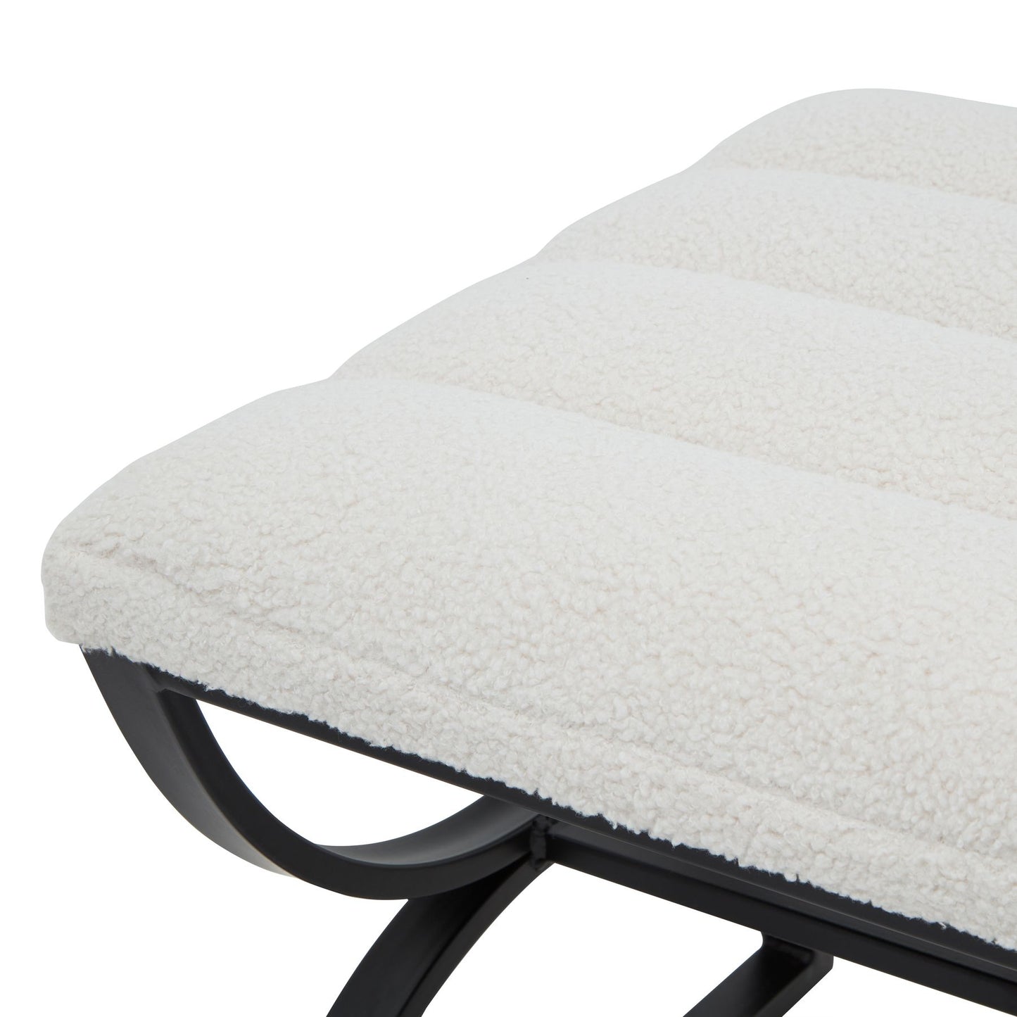Boucle Ribbed Footstool - Luxe Home Comforts