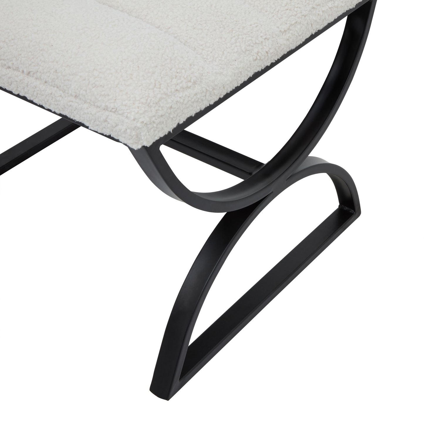 Boucle Ribbed Footstool - Luxe Home Comforts