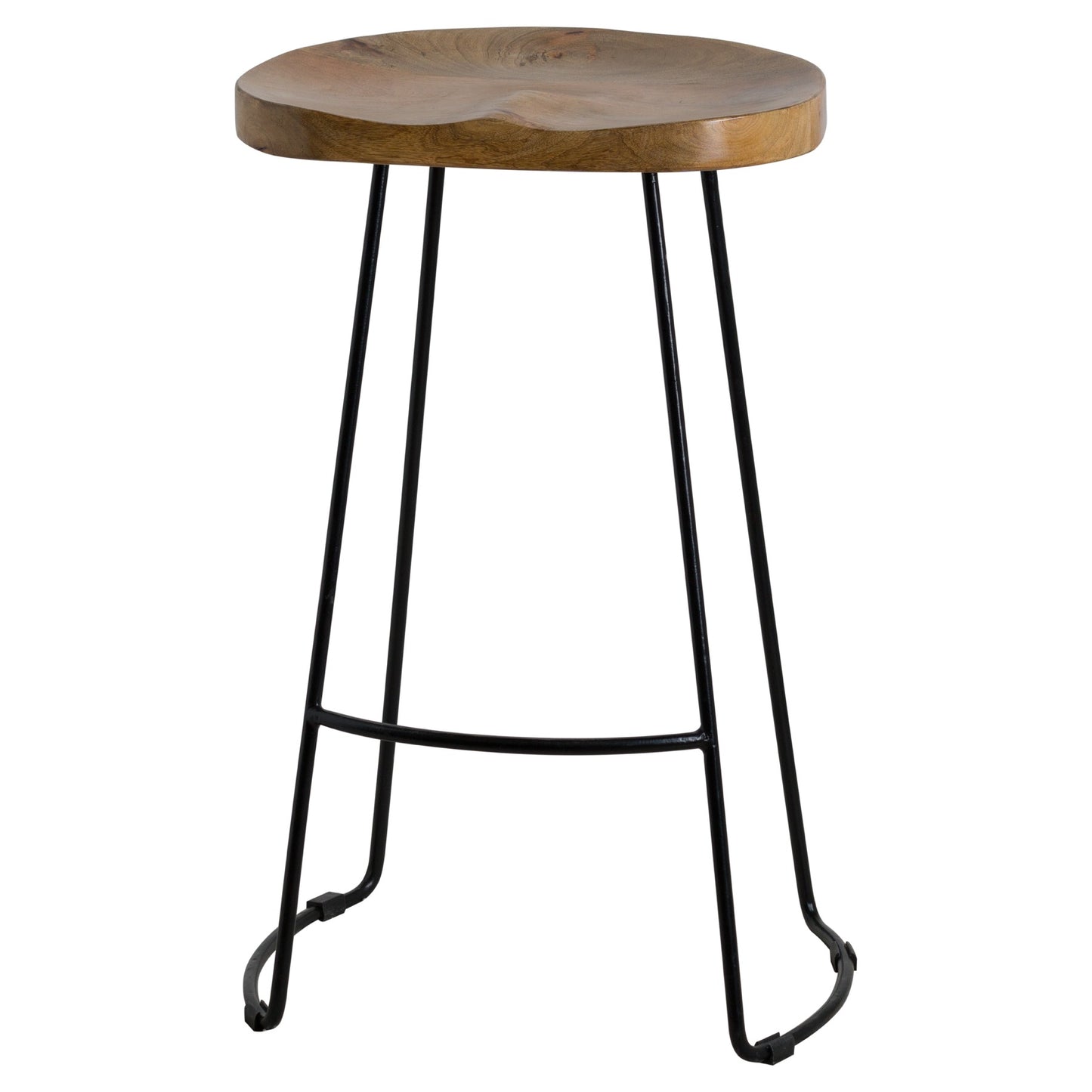 Franklin Hardwood Shaped Bar Stool - Luxe Home Comforts
