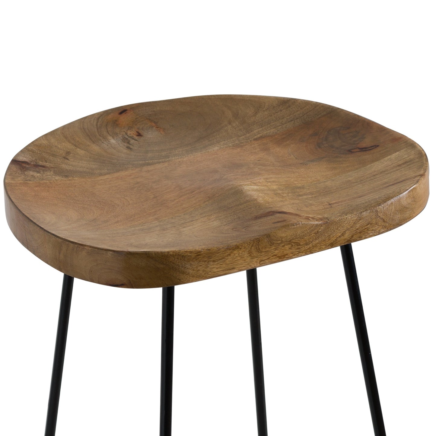 Franklin Hardwood Shaped Bar Stool - Luxe Home Comforts