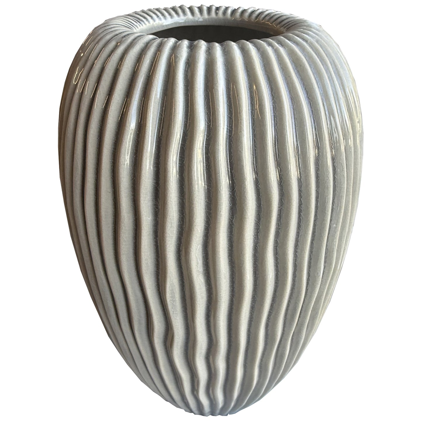 Pallida Collection Large Striped Vase - Luxe Home Comforts