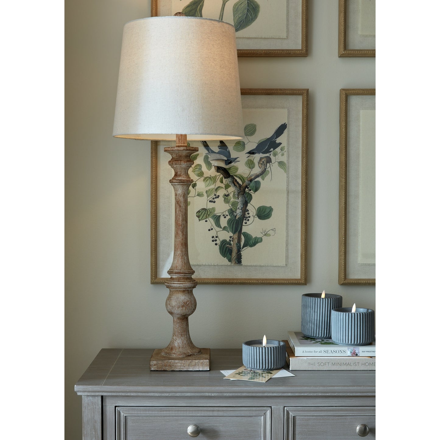 Pallido Candlestick Table Lamp With Linen Shade - Luxe Home Comforts