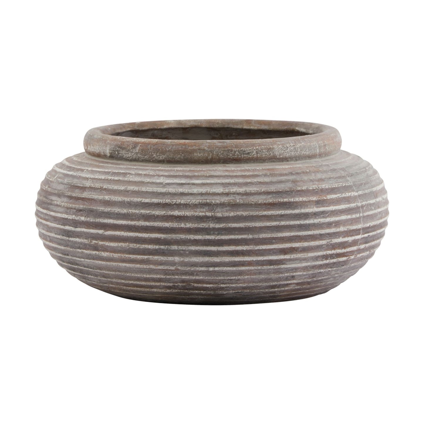 Siena Brown Round Ribbed Planter - Luxe Home Comforts